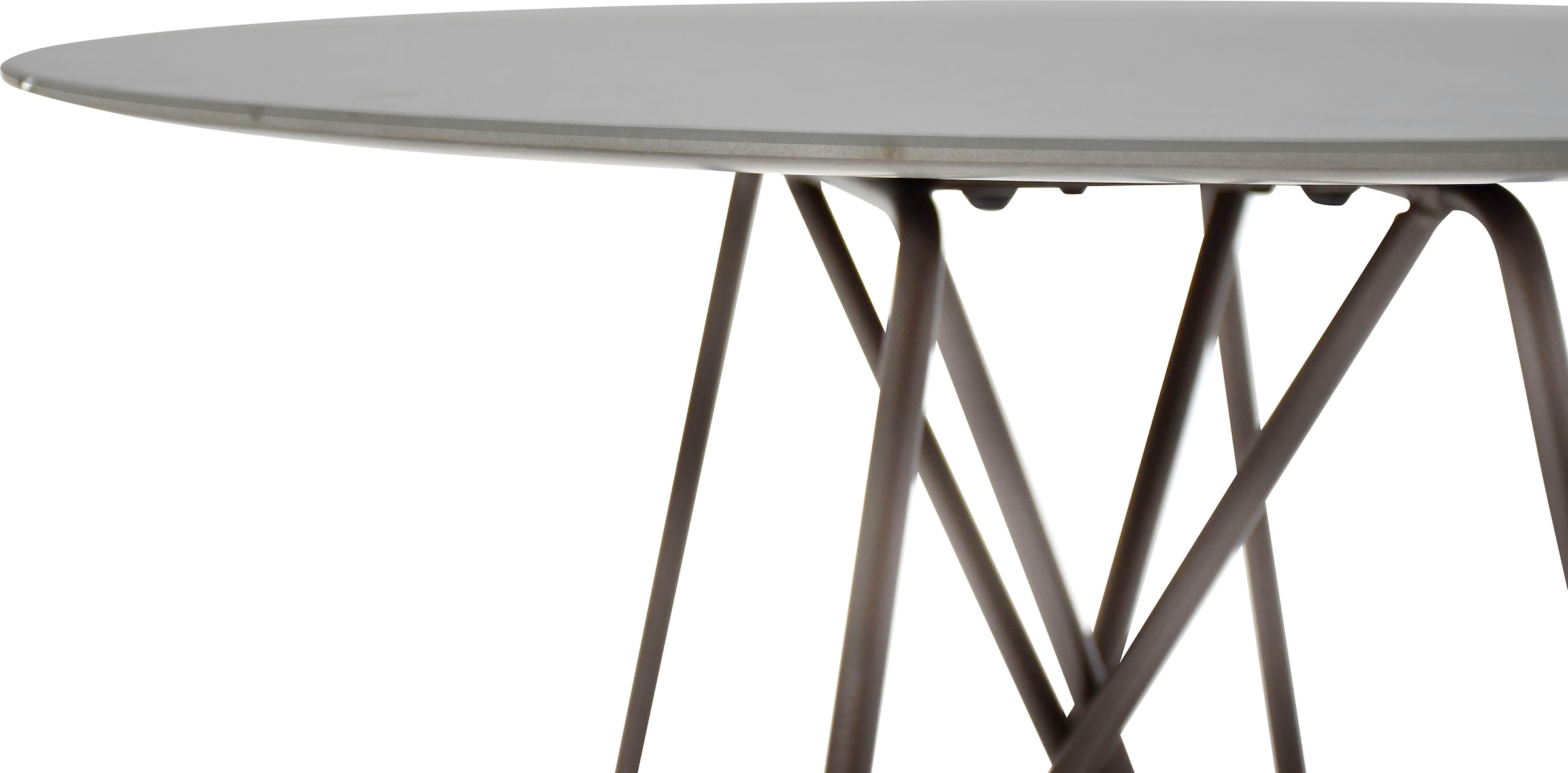 Leonique Beistelltisch »LAYLA«, rund, schwarzes Gestell, Keramik, Marmoroptik