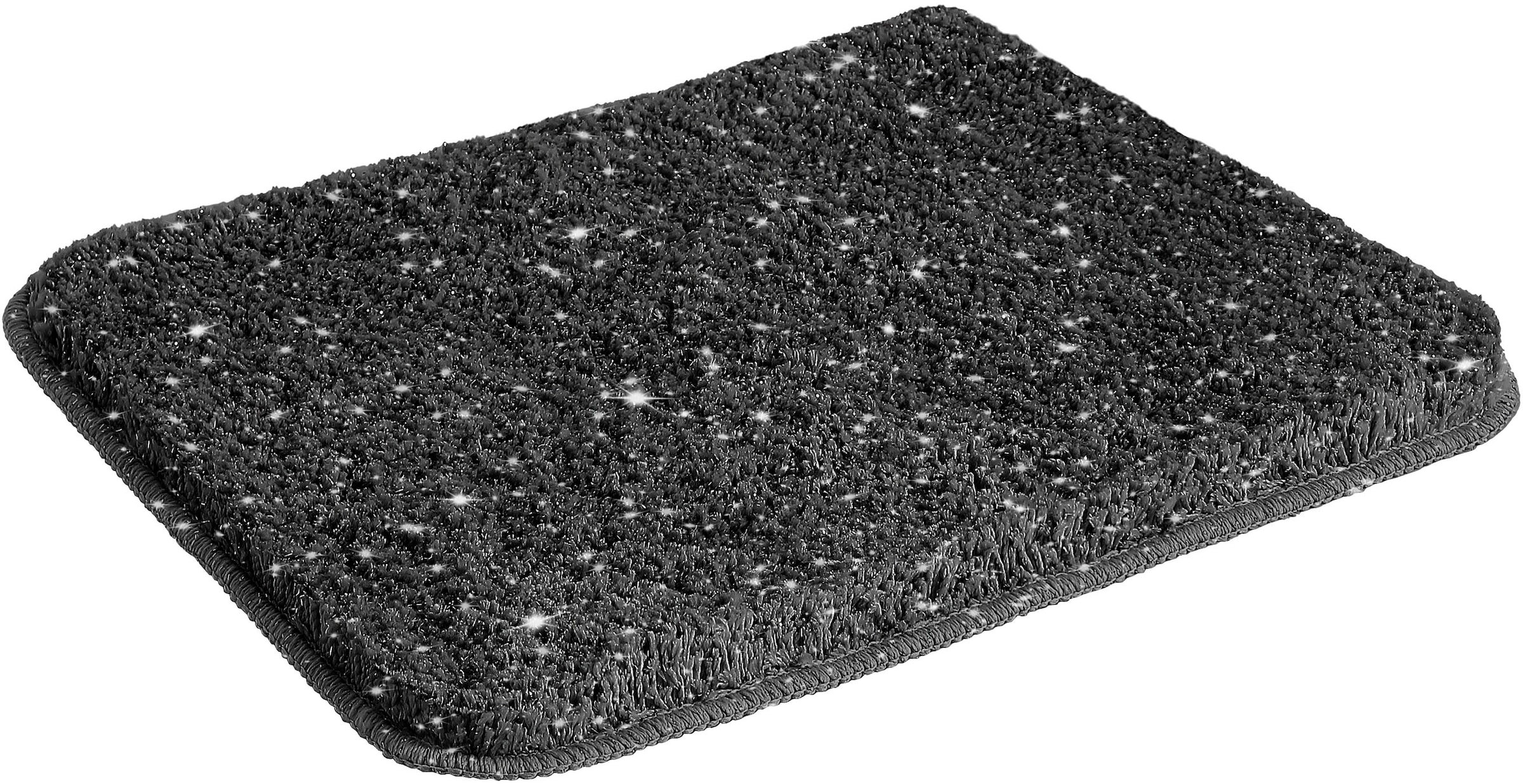 my home Badematte »Glitzer«, rutschhemmend beschichtet, fußbodenheizungsgeeignet-schnell trocknend-strapazierfähig, Badteppich, Akzente durch Glitzer-Garn