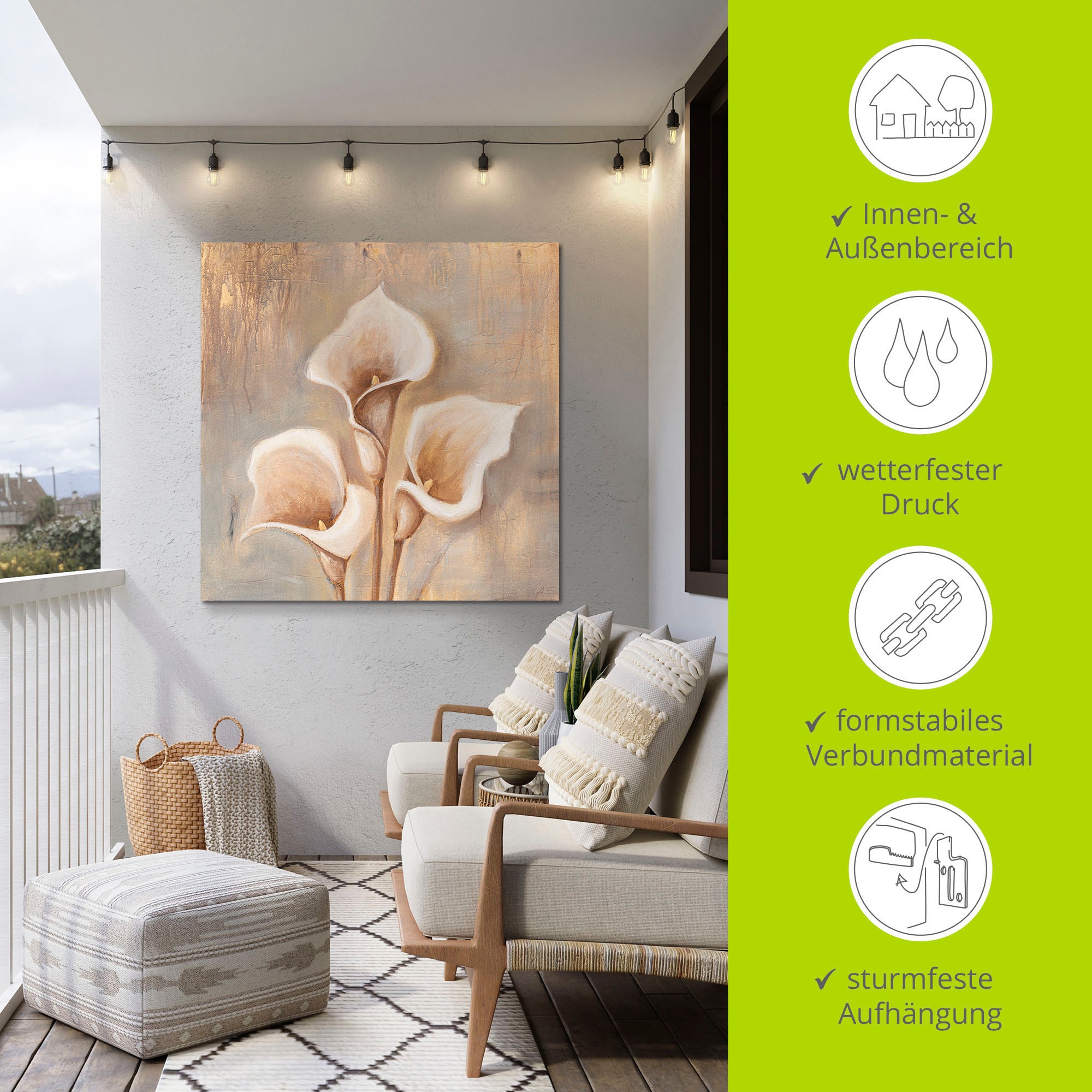Artland Wandbild »Antike Blüten«, Blumen, (1 St.), als Alubild, Outdoorbild, Leinwandbild, Poster, Wandaufkleber
