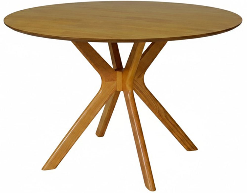 Esstisch JAHNKE "DINE ROX", eiche, eiche, eiche, B:115cm H:75,5cm T:115cm, Tische, Esstisch, Esstisch, rund, Massivholz, Skandi-Look, für bis zu 4 Personen, 115 cm