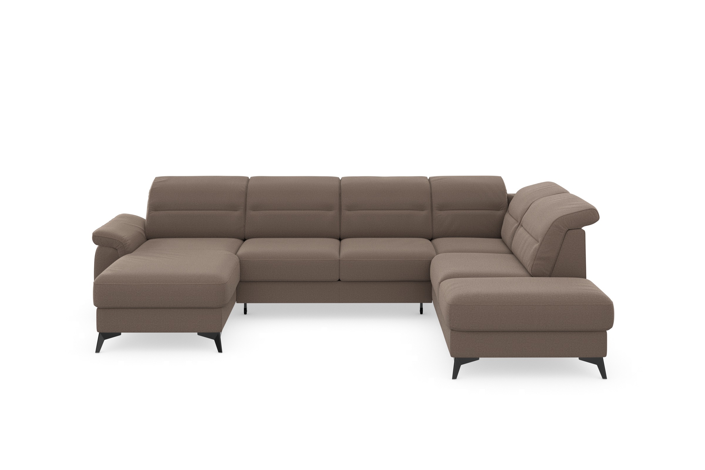 sit&more Wohnlandschaft »Sinatra U-Form«, optional mit Kopfteilverstellung und Armteilfunktion, Metallfüße