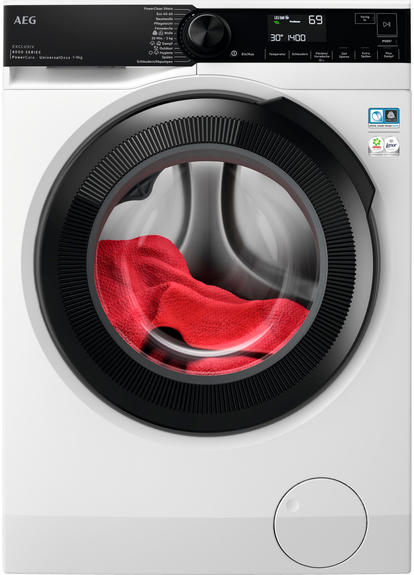 AEG Waschmaschine »LR7E75490«, 9 kg, 1400 U/min, ProSteam Dampf-Programm