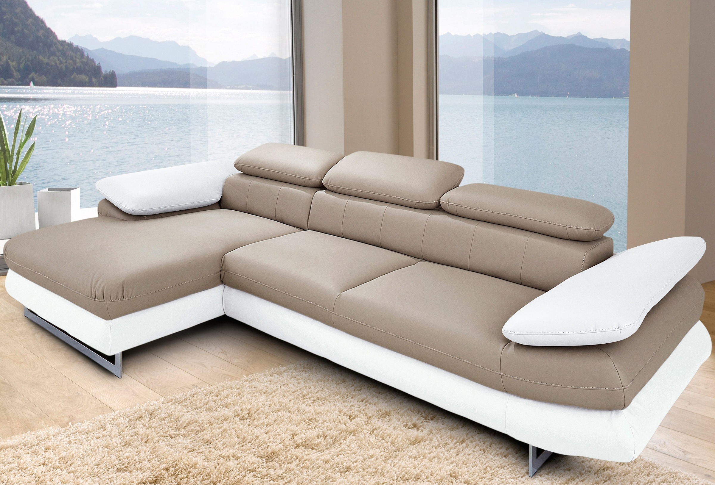 INOSIGN Ecksofa »Solution L-Form«, mit Arm- & Kopfteilverstellung, wahlweis günstig online kaufen