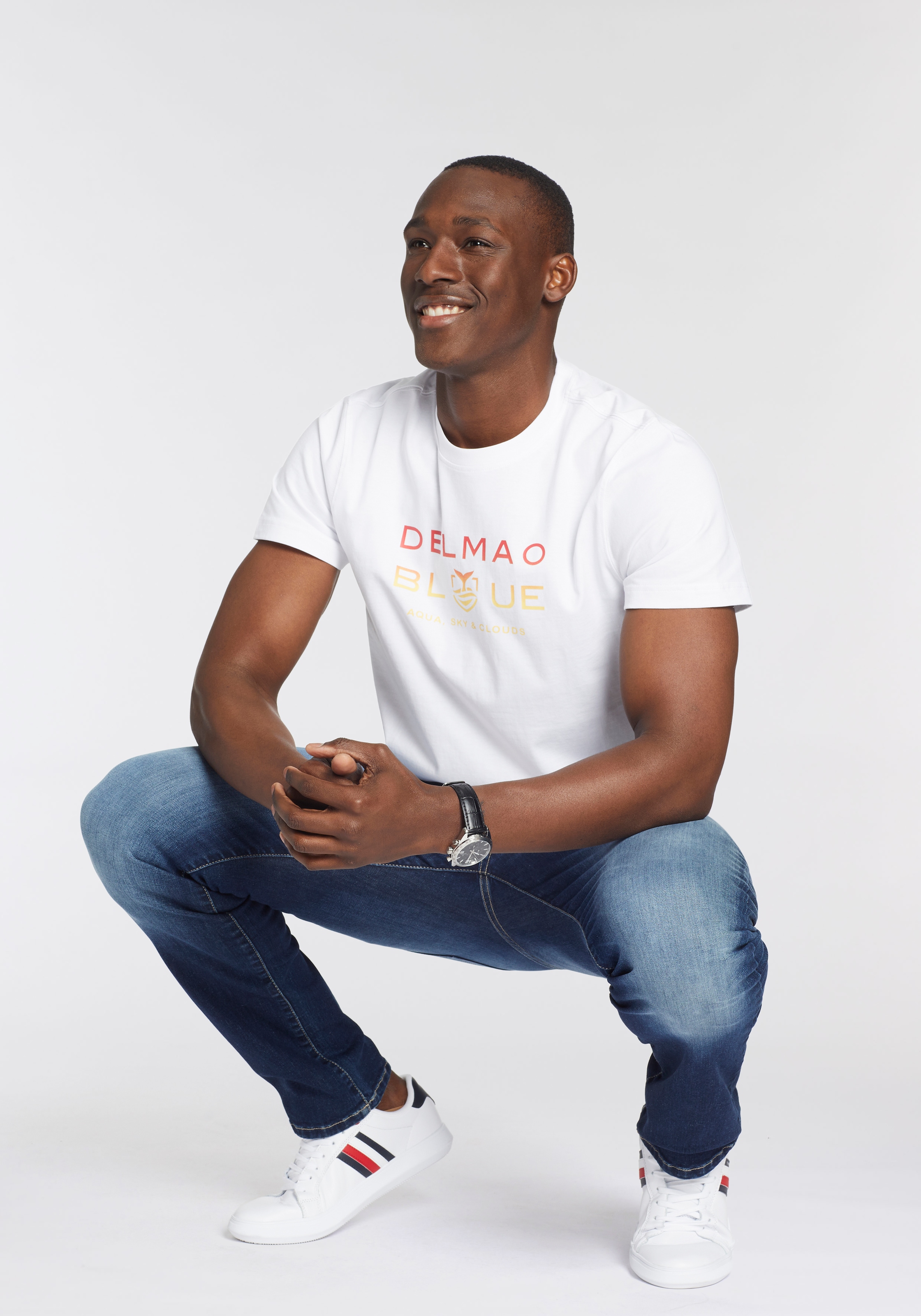 DELMAO T-Shirt, Kurzarm, bedruckt, Rundhals, aus 100% Baumwolle
