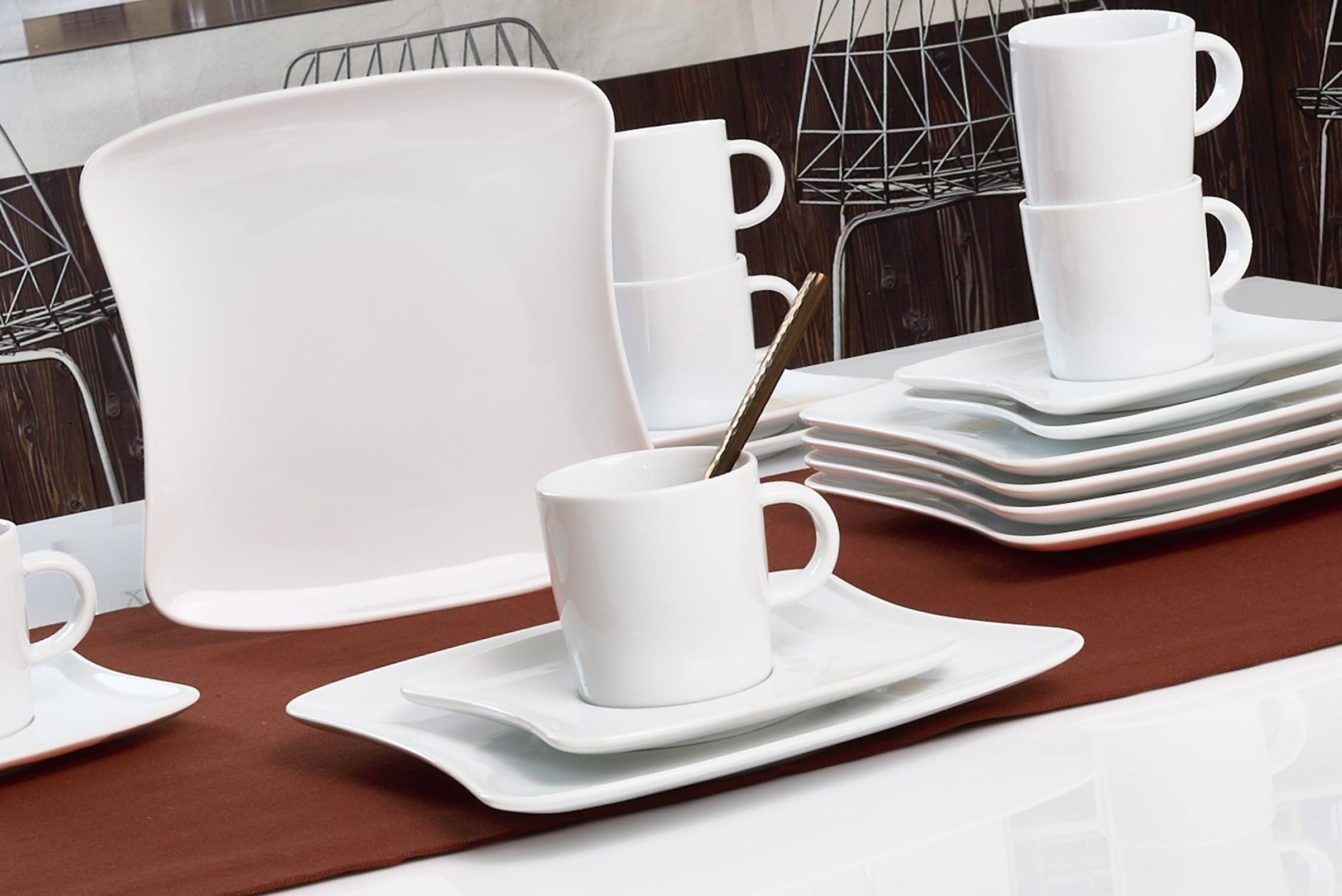 Retsch Arzberg Kaffeeservice »Geschirr-Set, Service SANDY«, (Set, 18 tlg.), Porzellan Made in Germany, 18 Teile, für 6 Personen