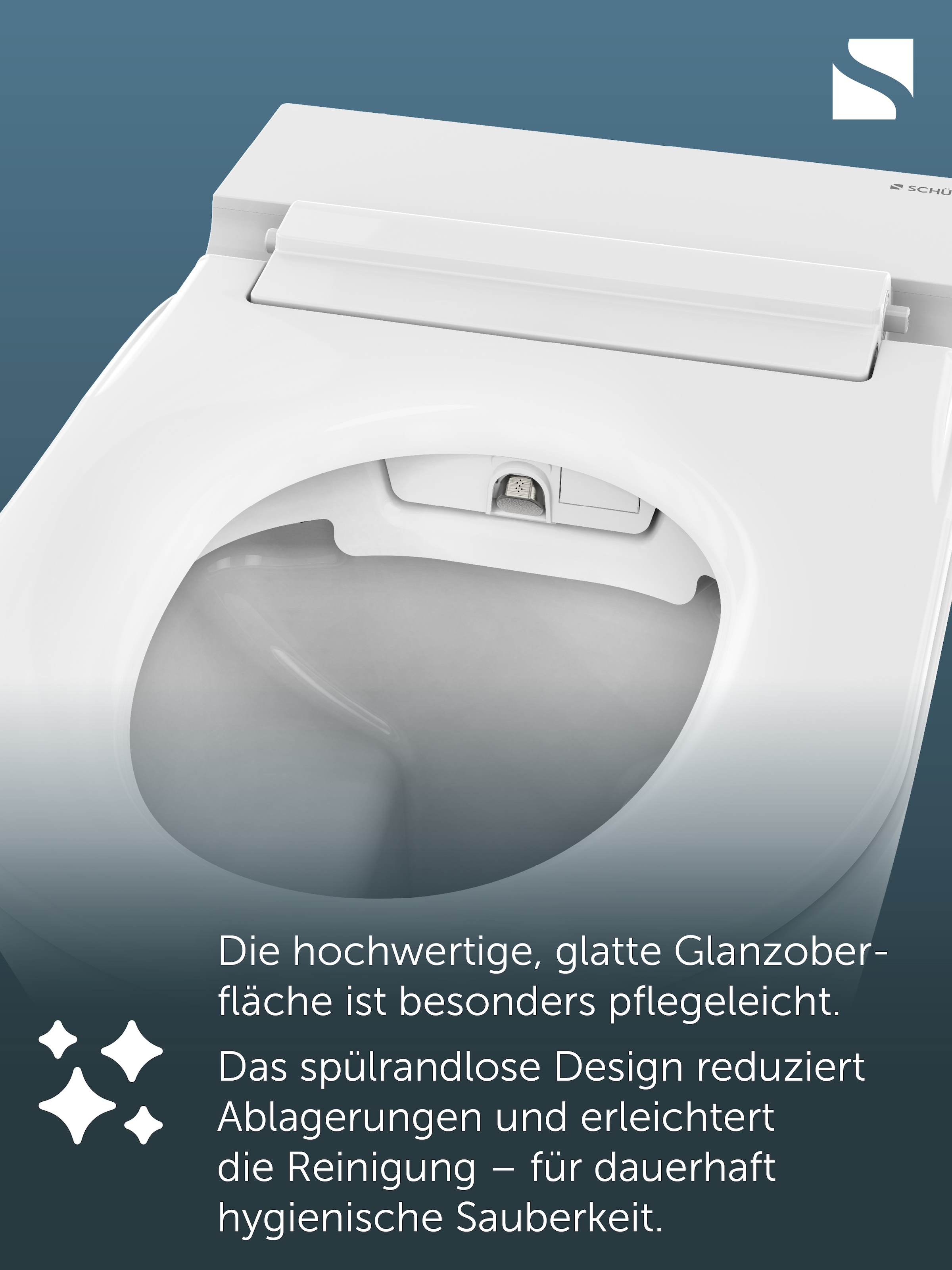 Schütte Dusch-WC Dusch-WC, Wandhängend, spülrandlos, Gesäß- & Ladydusche, LED