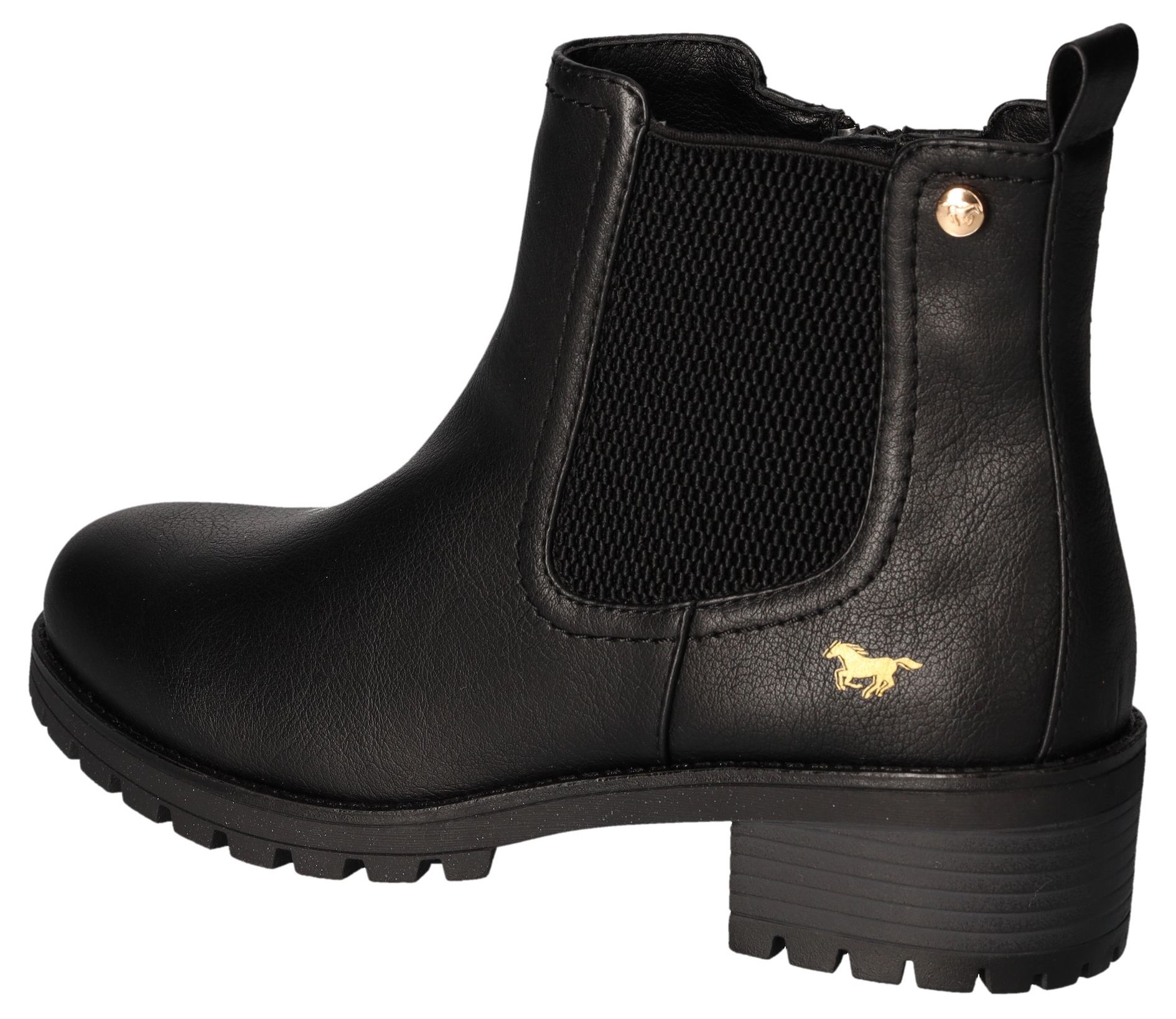 Mustang Shoes Chelseaboots, Stiefelette, Blockabsatz, mit seitlichem Stretch