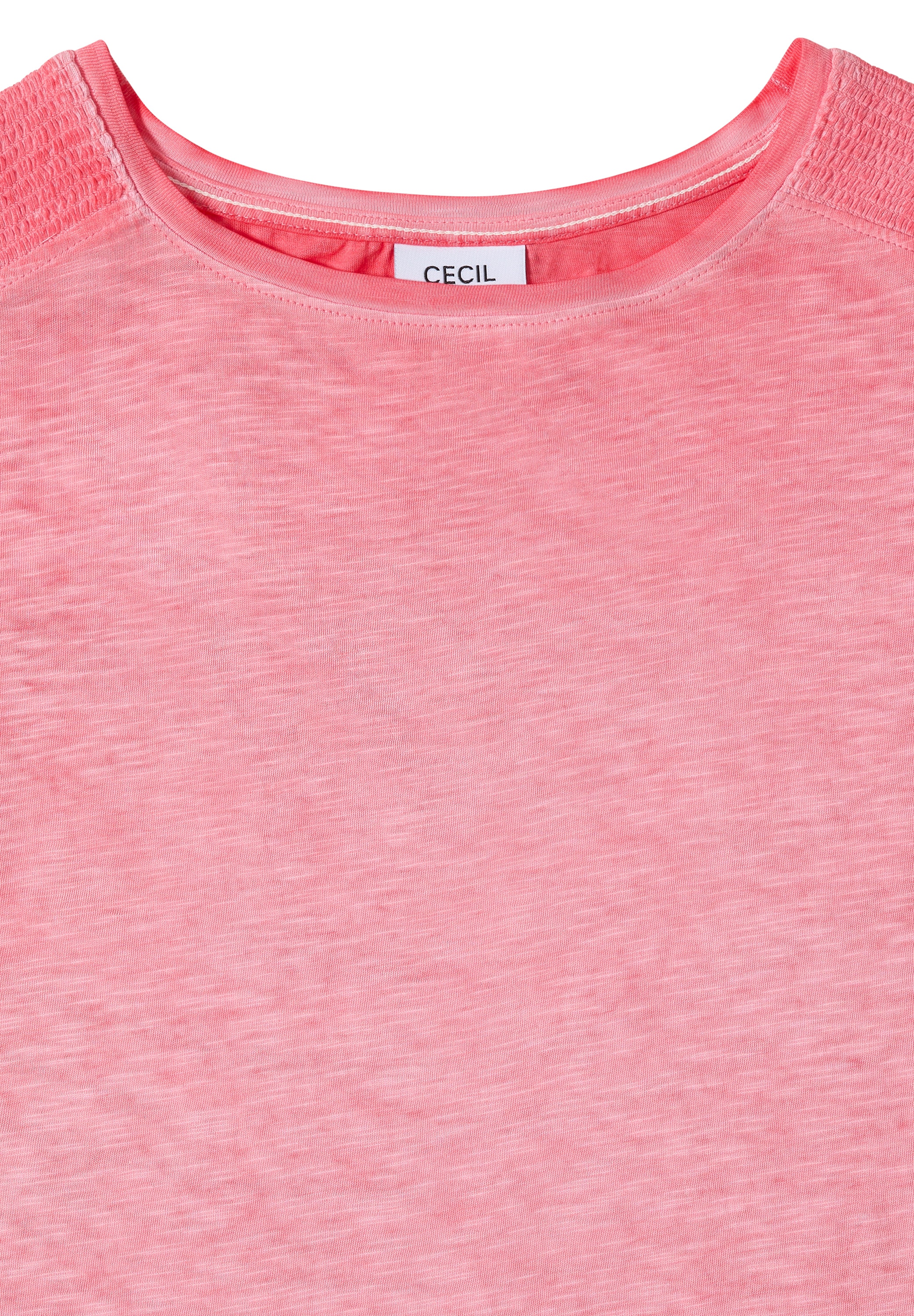 Cecil T-Shirt U-Boot-Ausschnitt, Garment-Dye Optik