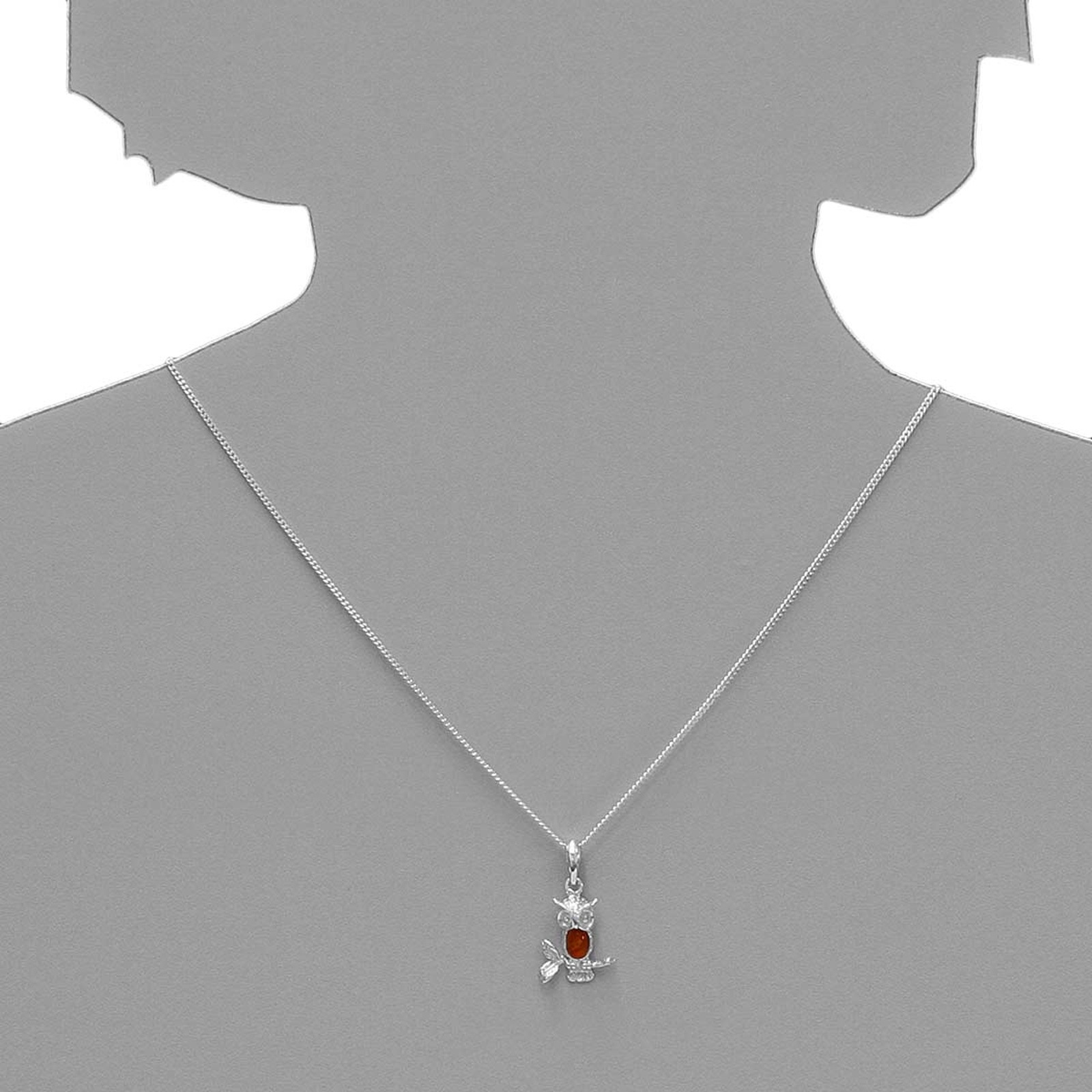 OSTSEE-SCHMUCK Kette mit Anhänger »Ostsee-Schmuck Kette mit Anhänger Eule Kette mit Anhänger Eule«, (2 tlg.)