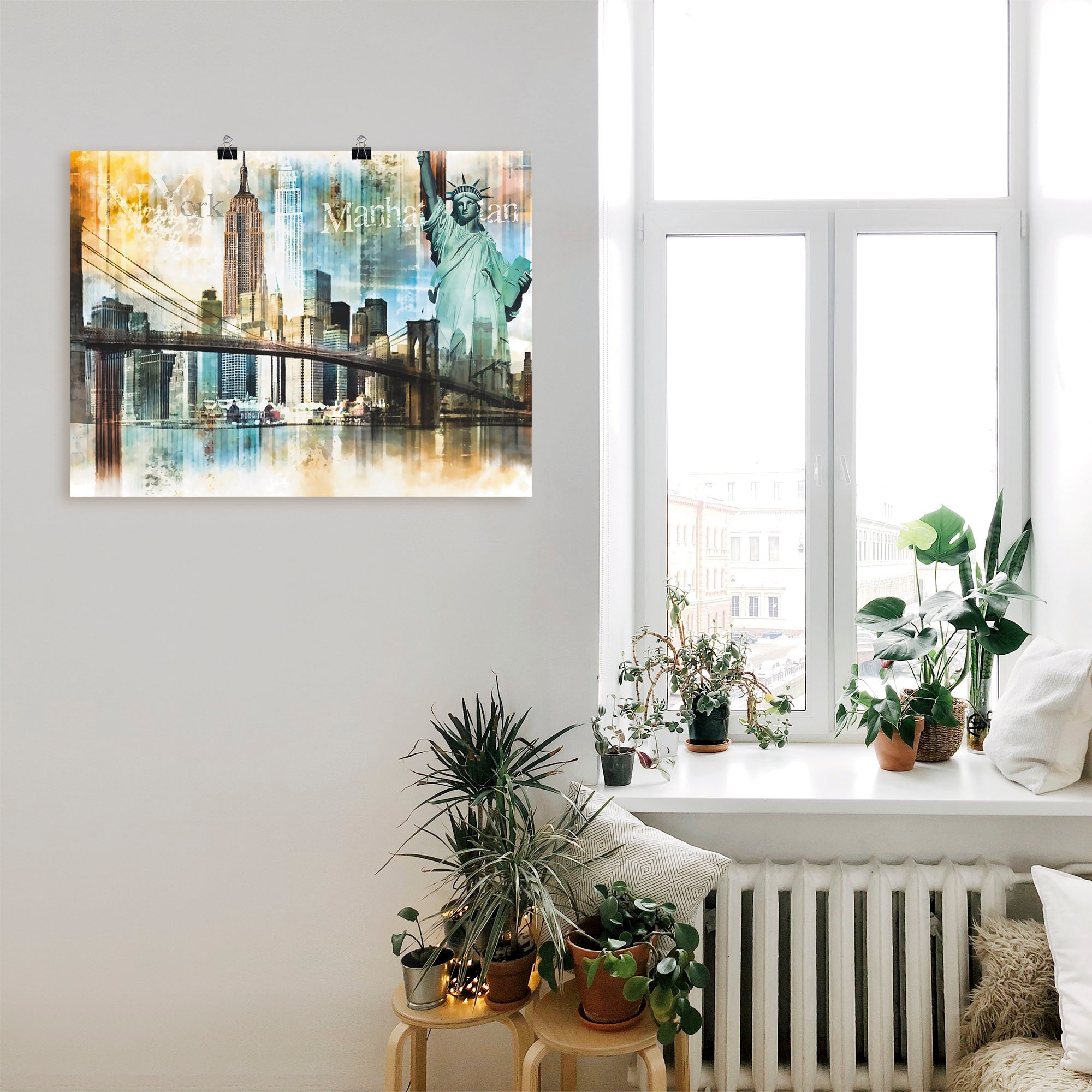 Artland Wandbild »New York Skyline Collage IV«, Amerika, (1 St.), als Leinwandbild, Poster in verschied. Größen