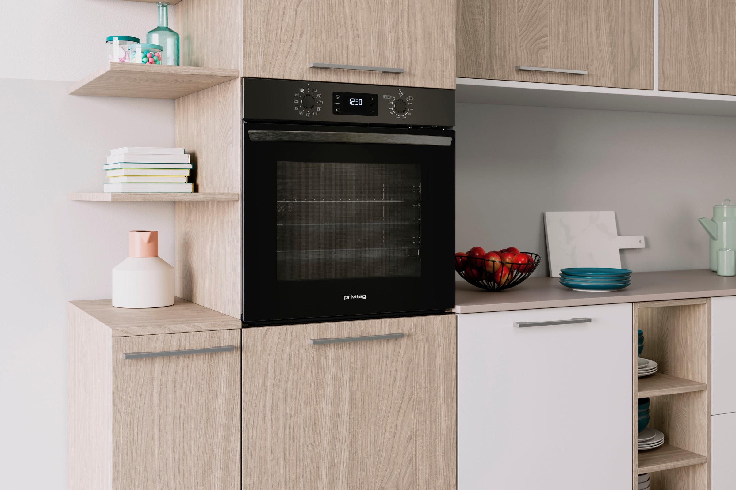 Privileg Einbaubackofen  »PBA285PU1K«, mit Teilauszug, Multi-Level-Kochen - gleichzeitiges Zubereiten auf drei Ebenen