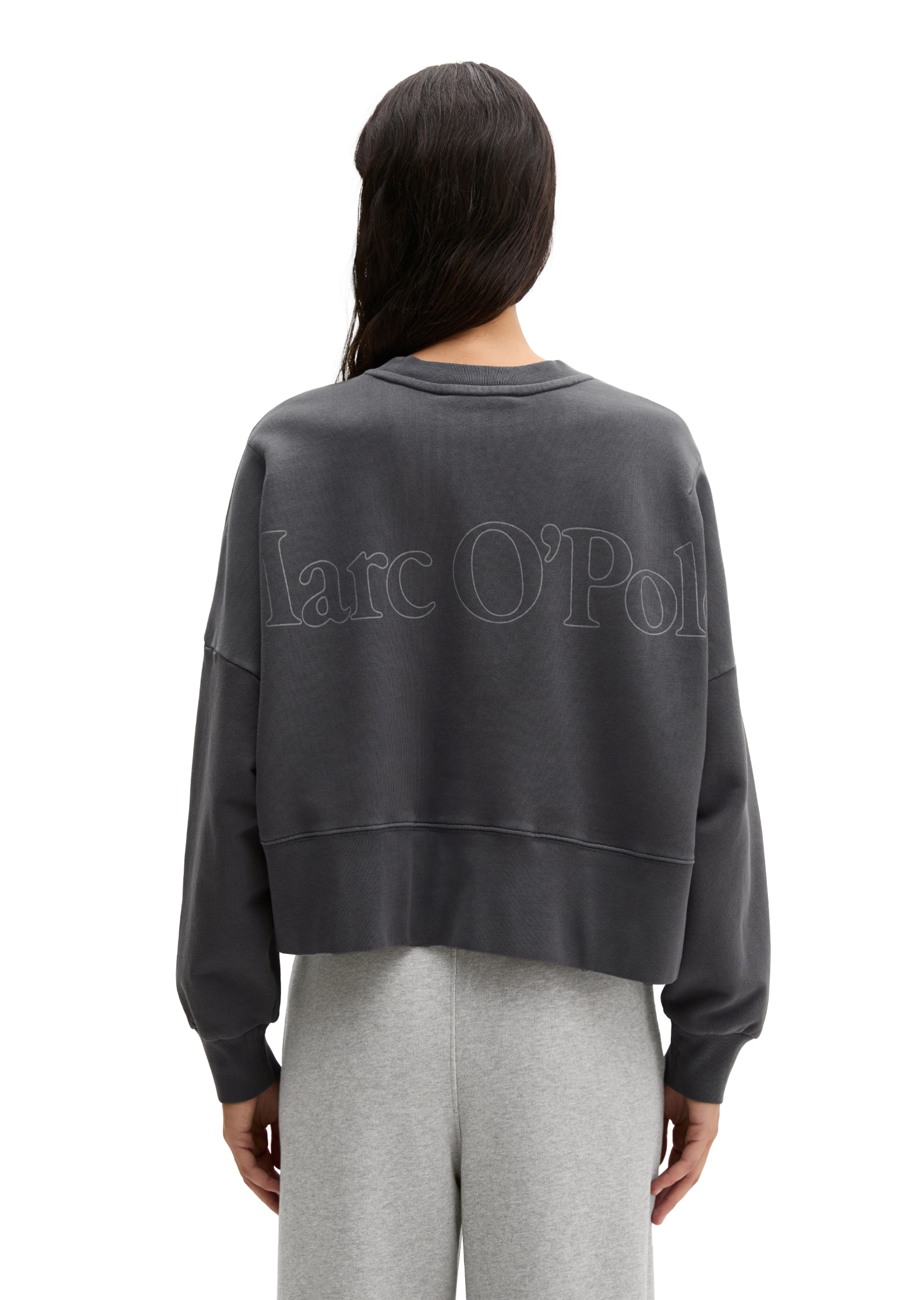 Marc O'Polo Sweatshirt , relaxed fit mit recycelter Baumwolle, cropped, großer Back-Print
