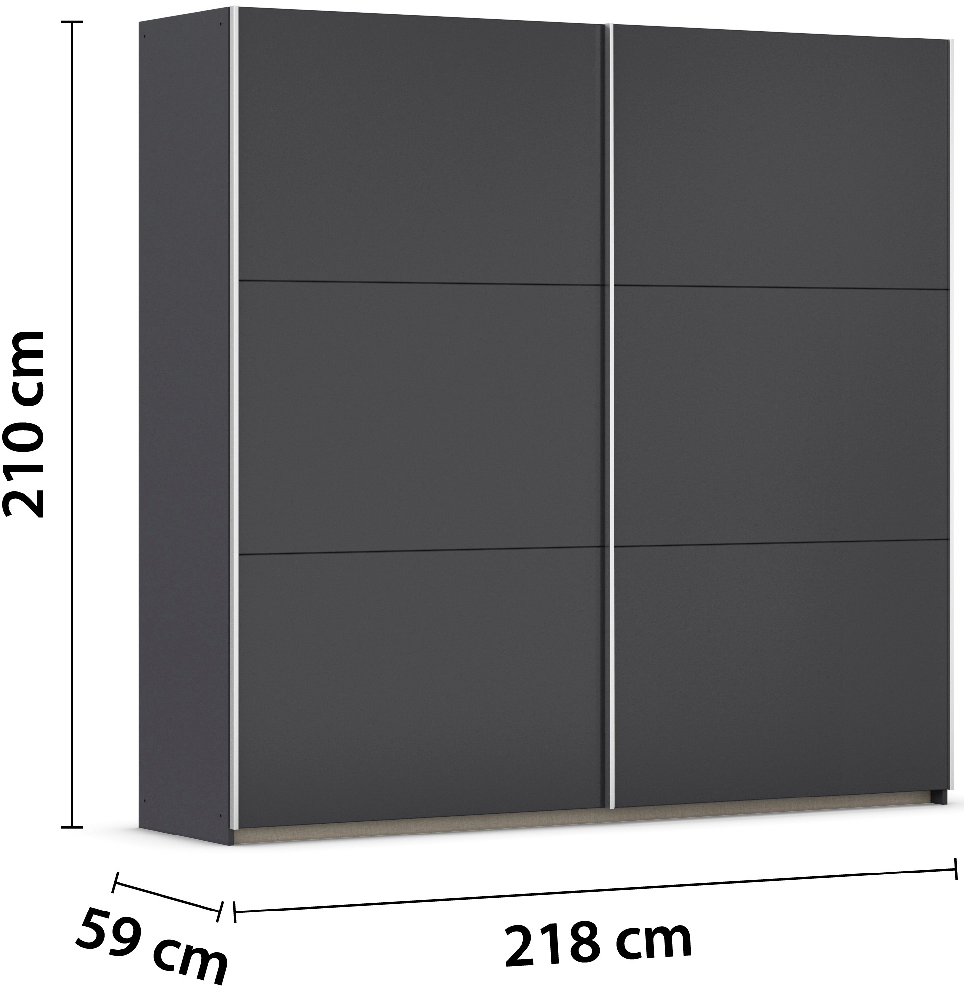 rauch Schwebetürenschrank »Kleiderschrank Drehtürenschrank Schrank Garderobe KRONACH TOPSELLER« in 3 Ausstattungen BASIC/CLASSIC/PREMIUM, Breiten 131/175/218/261 cm,  optional ohne, mit 1 oder 2 Spiegel, viel Stauraum MADE IN GERMANY