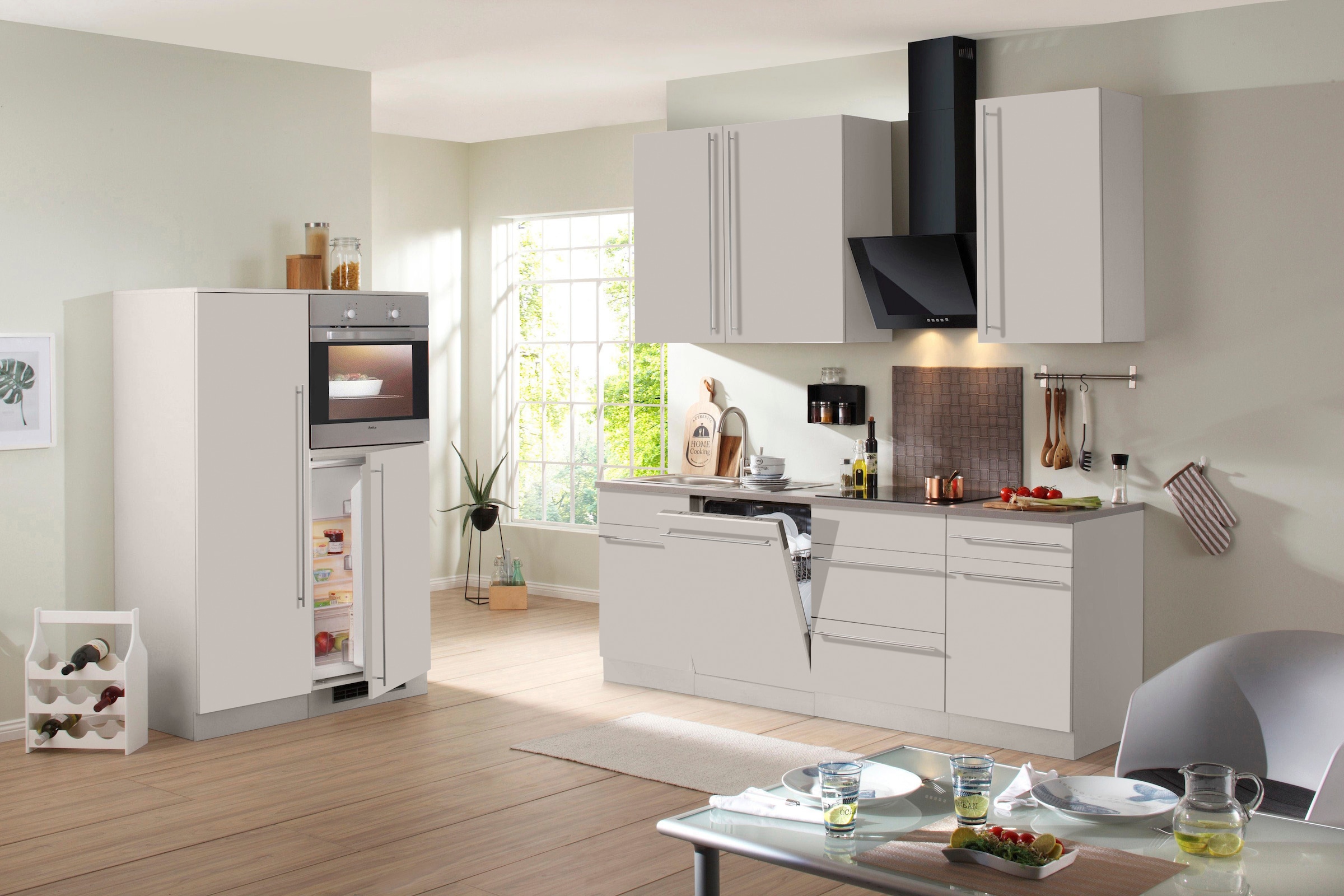 wiho Küchen Küchenzeile »Chicago« mit E-Geräten, Gesamtbreite 330 cm