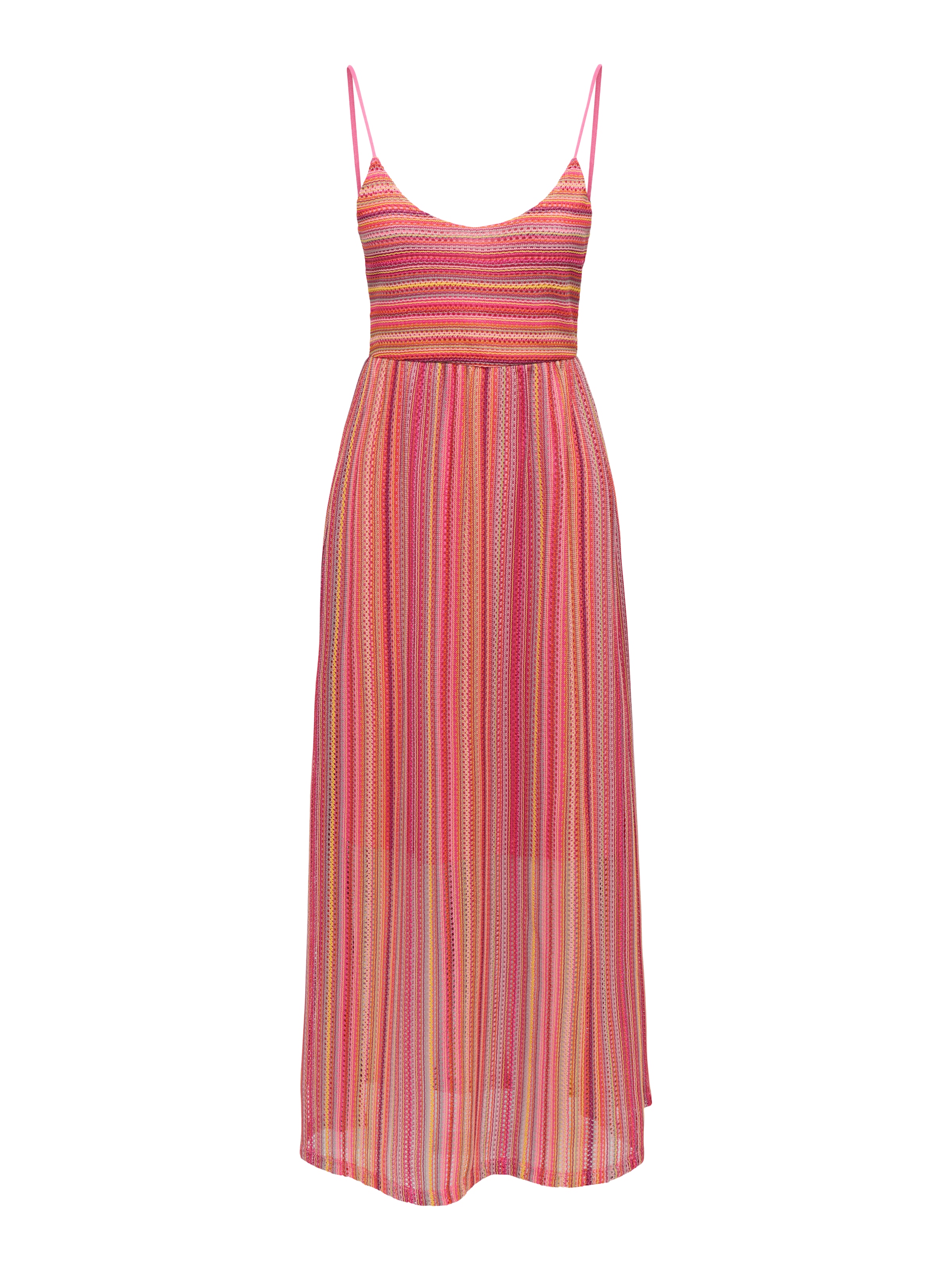 ONLY Spaghettikleid »ONLSANDY LONG DRESS JRS« Materialmix, regular fit, V-Ausschnitt