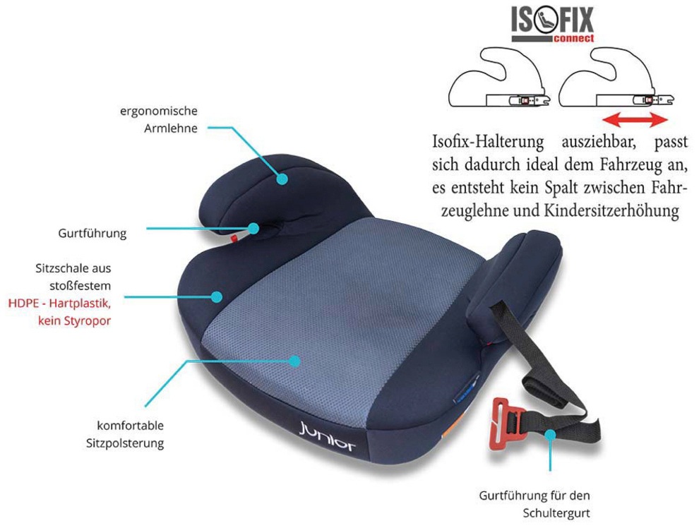 Petex Kindersitzerhöhung »Max Plus 152«, Klasse III (22-36 kg), ISOFIX