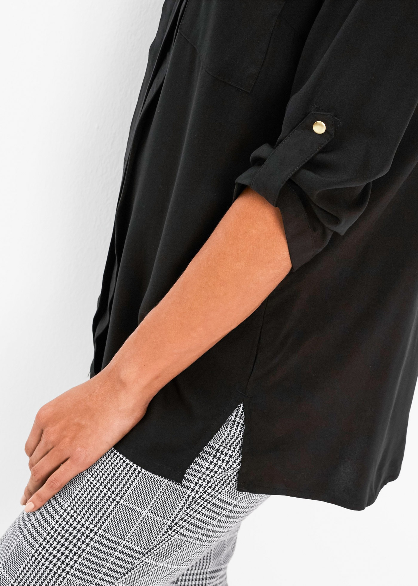 bonprix Tunika figurumspielende Passform, mit langem Arm, mit eingelegten Falten