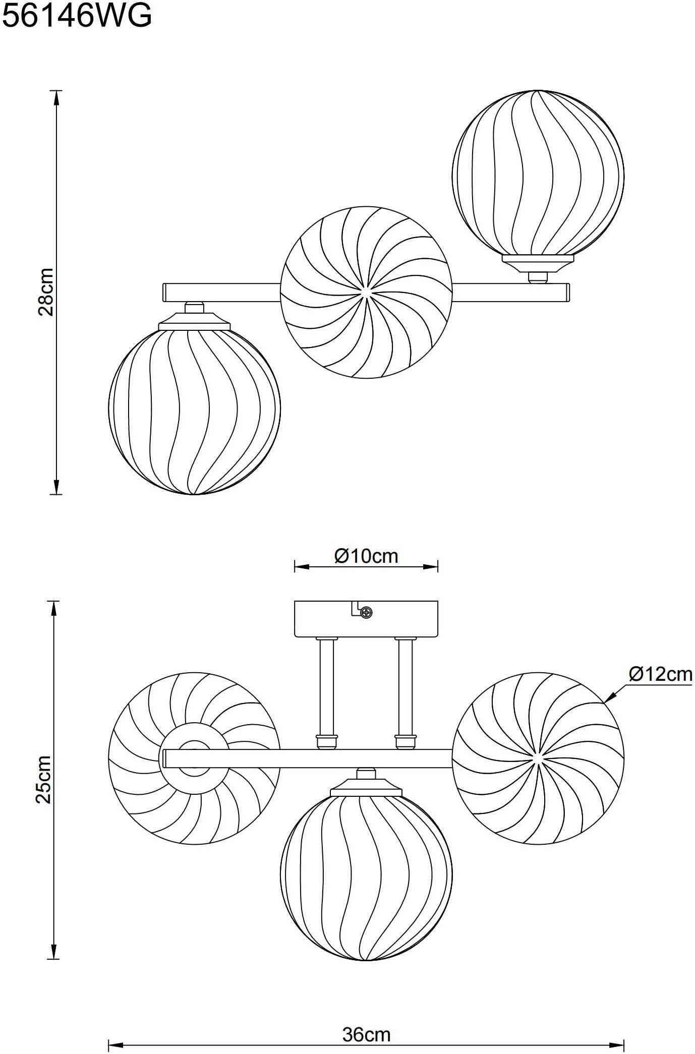 GLOBO LIGHTING LED Wandleuchte »CONOR«, 3 flammig, Leuchtmittel G9 | ohne Leuchtmittel, Glaskugeln