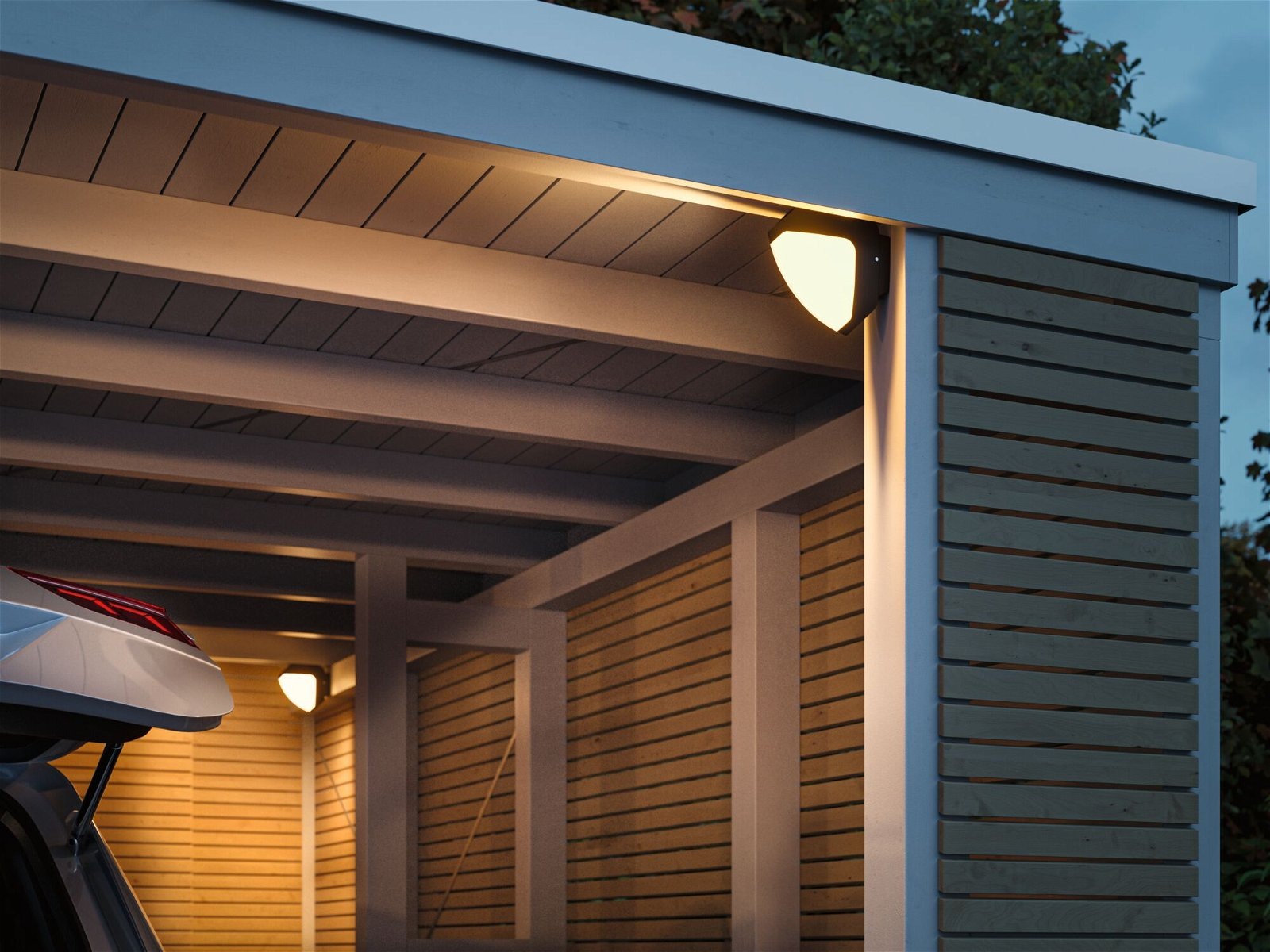 Paulmann LED Außen-Wandleuchte »Ikosea IP44 50x203mm 4,4W 350lm 230V Anthrazit Kunststoff«, 1 flammig, Smart Home Zigbee 3.0 insektenfreundlich Tunable Warmwhite