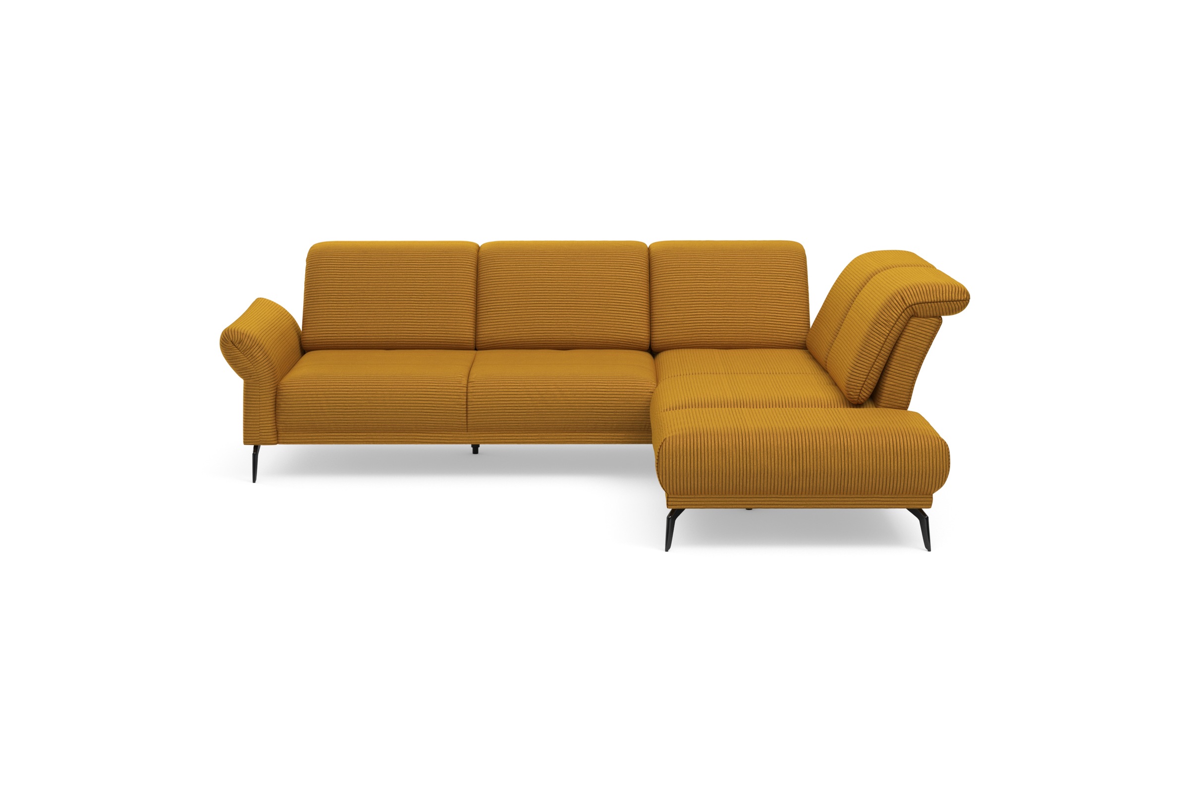 INOSIGN Ecksofa »Coco L-Form«, Sitztiefen-, Arm- und Kopfteilverstellung, Cord-Bezug, Fußhöhe 15 cm