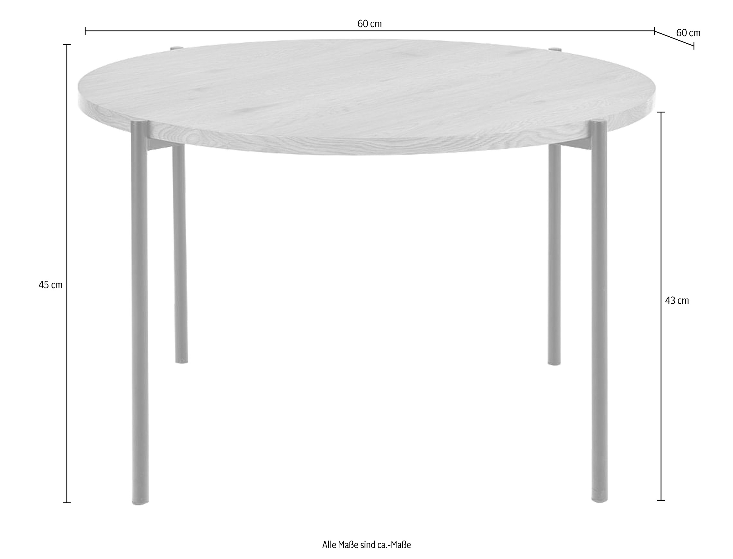 andas Couchtisch »Vantaa«, Tischplatte aus massiver Eiche, generelle Maße (B/T/H): 60/60/45 cm
