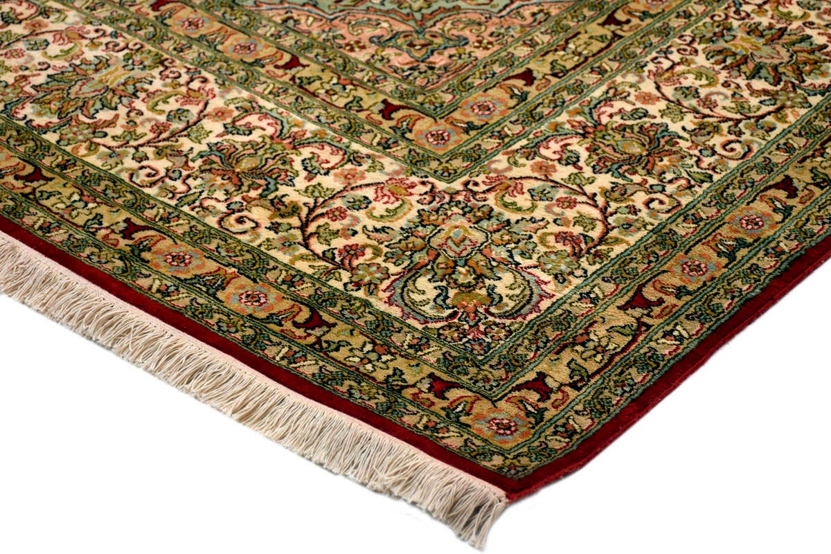 Kayoom Seidenteppich »Kashan 5840«, rechteckig, 10 mm Höhe, Einzelstück mit Zertifikat, Wohnzimmer