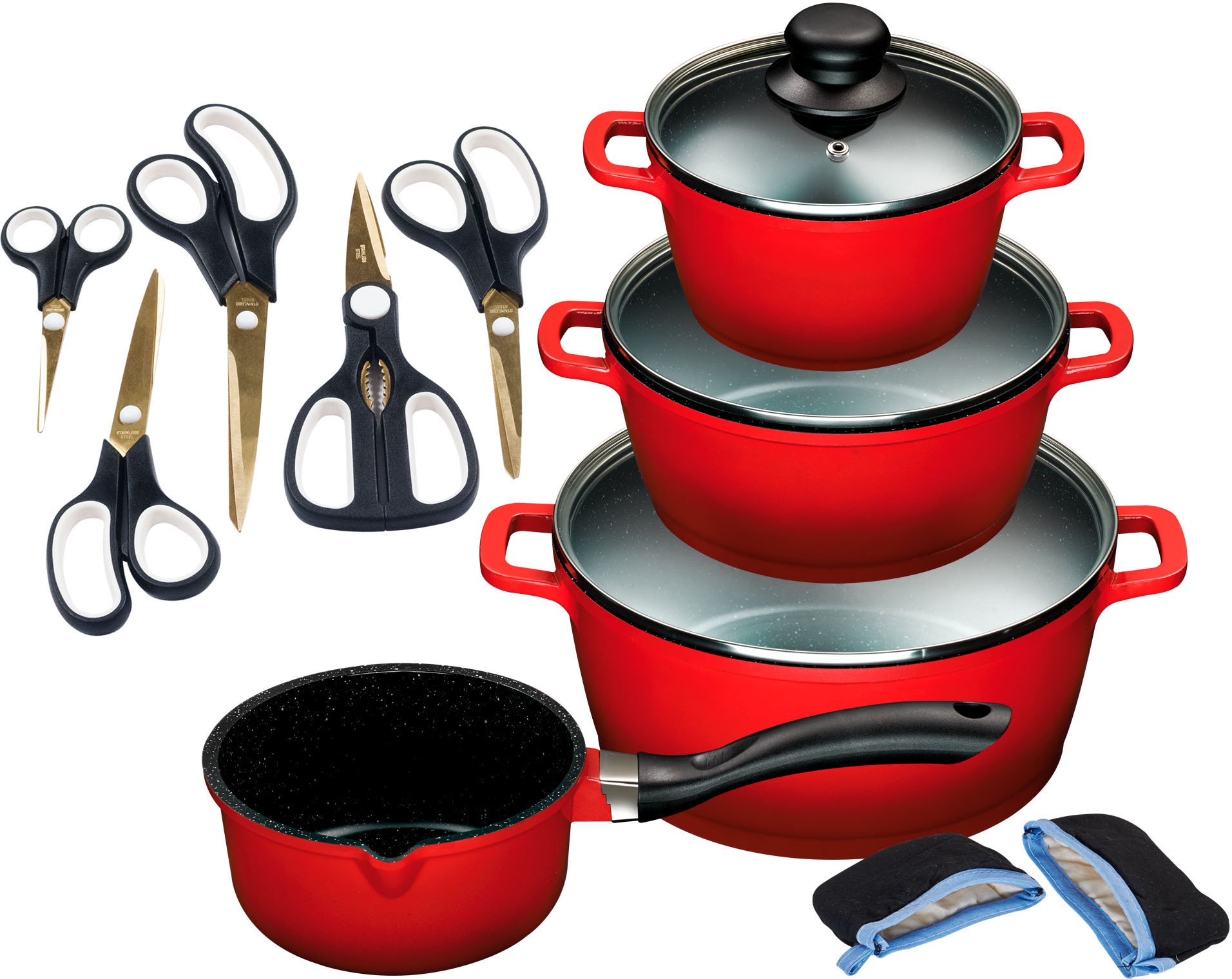 KING Topf-Set »ALUGUSS« Set, je 1 Kochtopf 16/20/24 cm, 1 Stieltopf 16 cm, günstig online kaufen