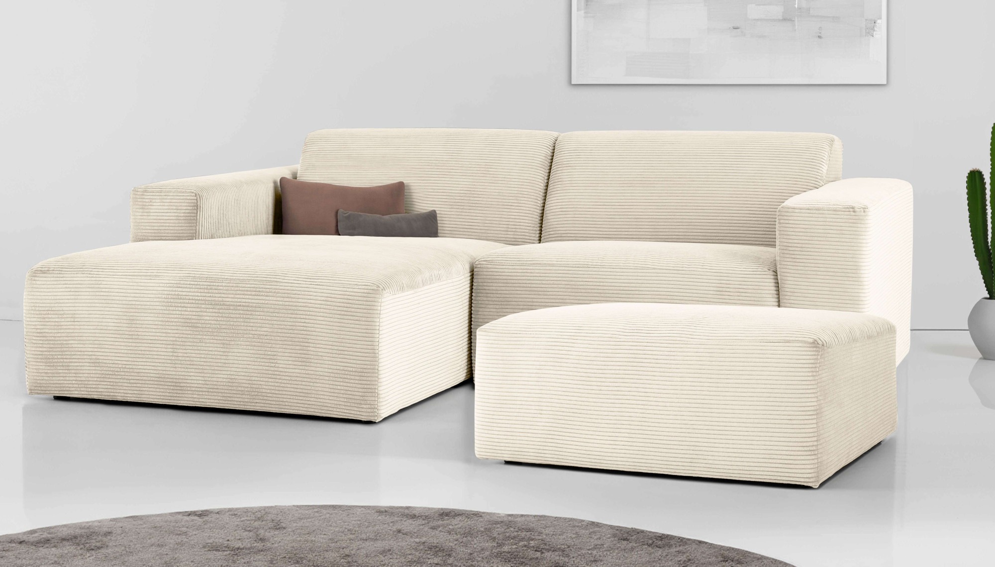 INOSIGN Ecksofa »Koa,228cm, L-Form, Modulsofa, Webstoff, Cord, Struktur, Ch günstig online kaufen