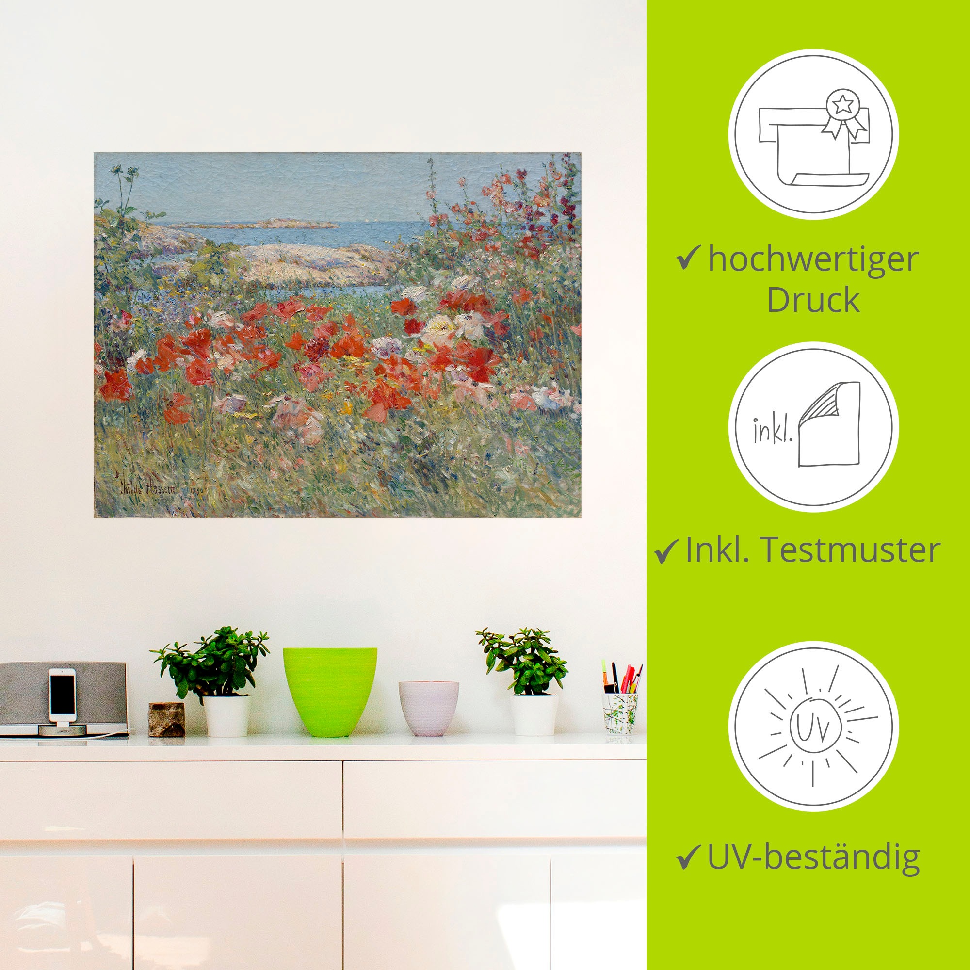Artland Wandbild »Celia Thaxters Garten 1890.«, Blumenwiese, (1 St.), als Leinwandbild, Poster, Wandaufkleber in verschied. Größen