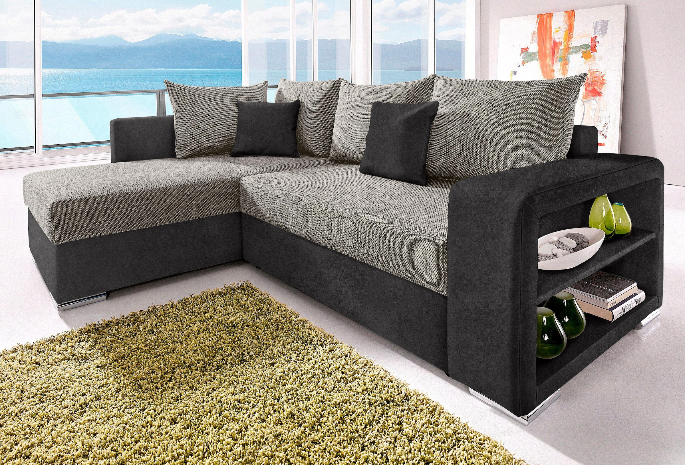 COLLECTION AB Ecksofa John, mit Bettfunktion, mit Rücken- und Zierkissen