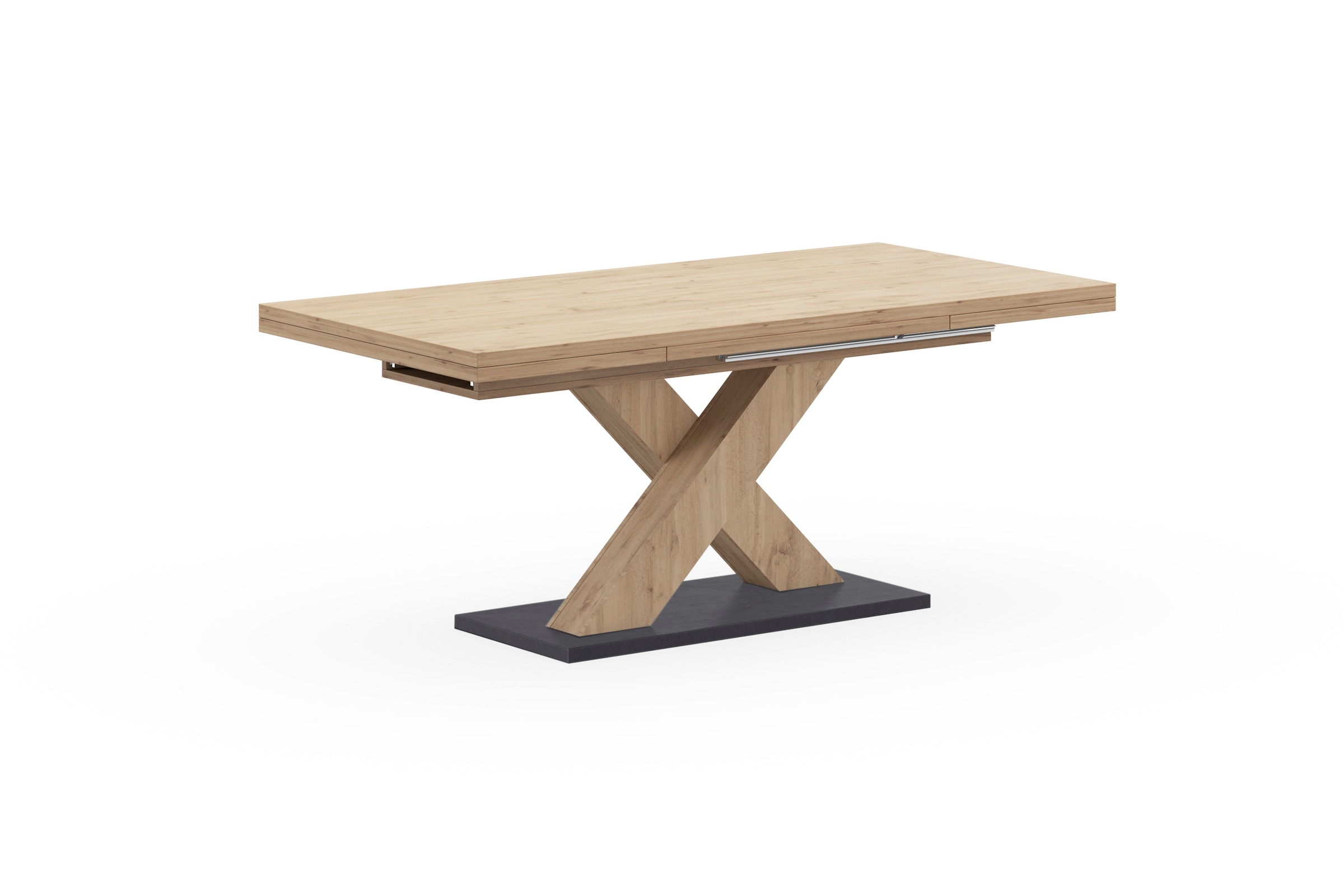 Mäusbacher Esstisch »Komfort Tisch«, Mäusbacher Esstisch mit X Gestell und Bodenplatte. Breite 180-280