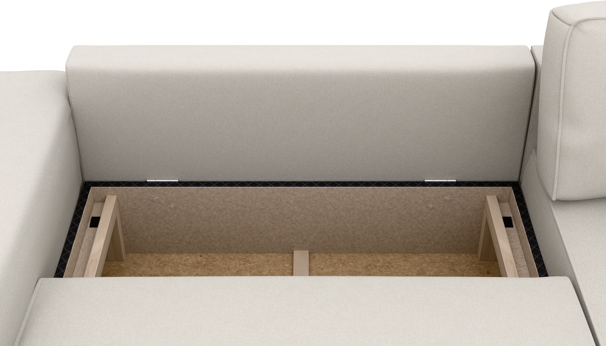 INOSIGN Ecksofa »Chance, Recamiere beidseitig montierbar, Schlaffunktion, Breite 265 cm«, in Struktur LUMOS, mit Schlaffunktion und Bettkasten