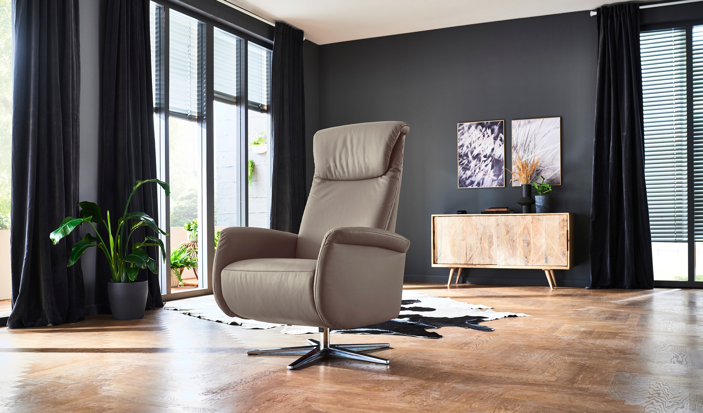 PLACES OF STYLE Relaxsessel »Cartore Chromfuß, mit manueller oder motorisch günstig online kaufen