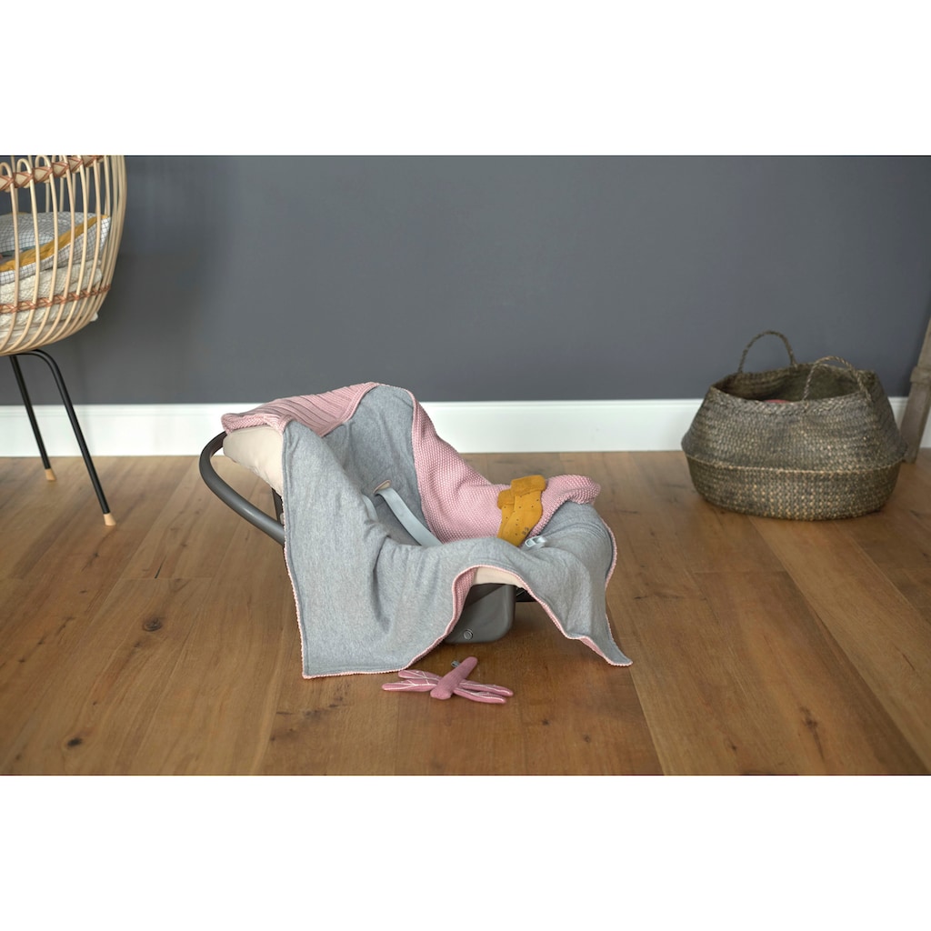 LÄSSIG Einschlagdecke »Einschlagdecke für Babyschale, dusty pink«
