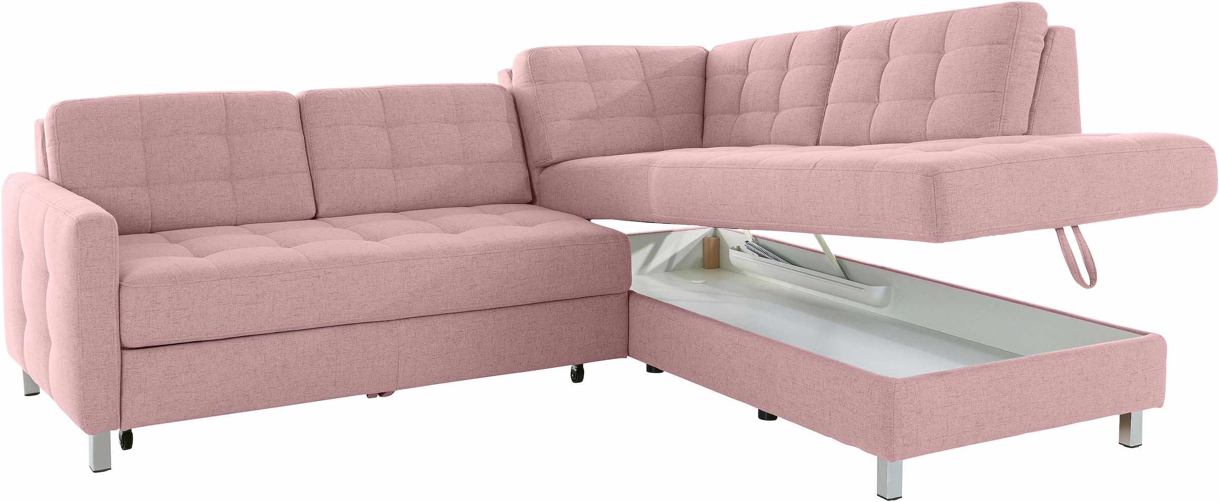 sit&more Ecksofa »Picasso L-Form«, wahlweise mit Bettfunktion und Bettkasten