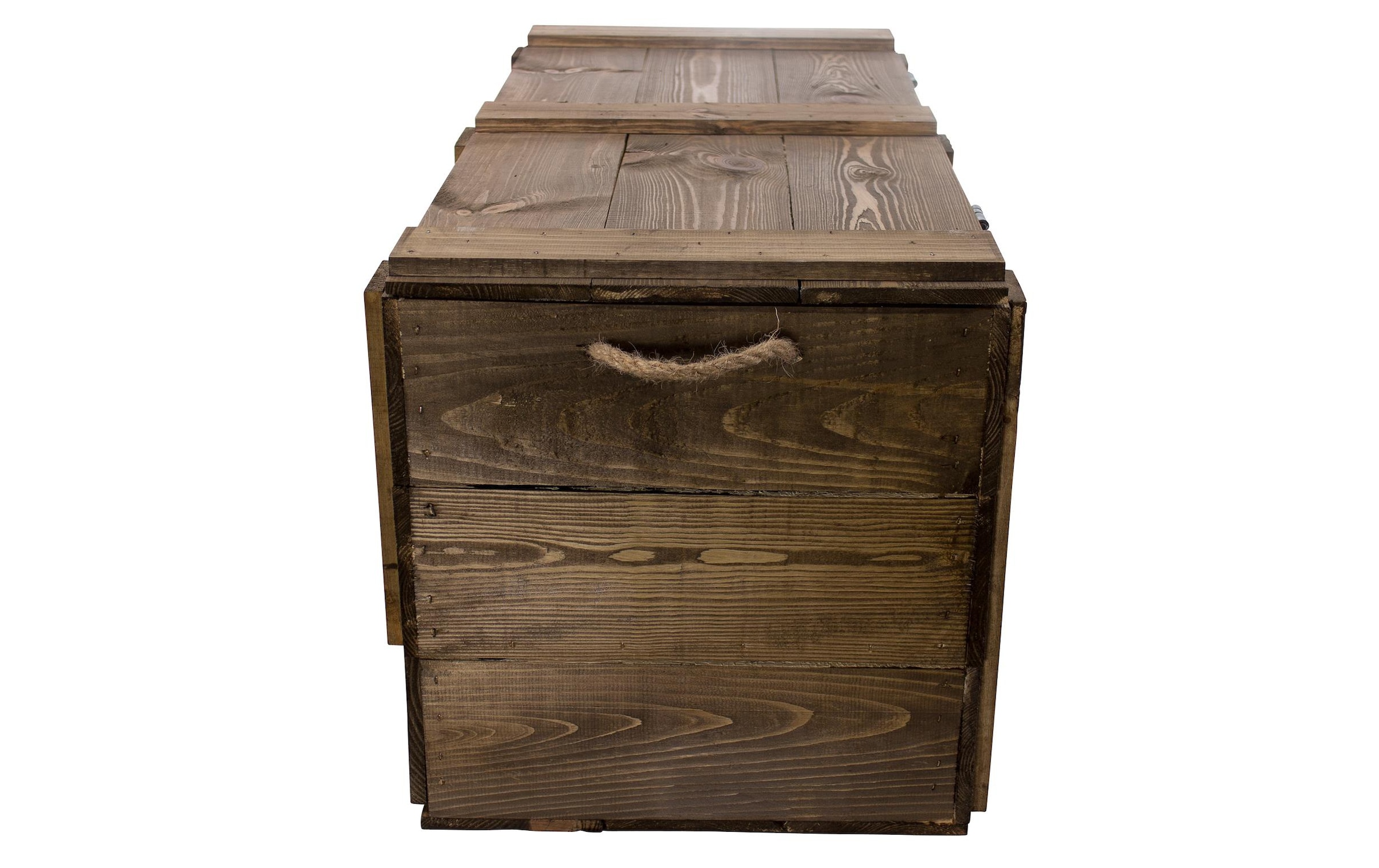 Holz Zollhaus Holzkiste »Vintage Dunkelbraun, 85 x 42 cm« Herkunftsland Ukraine, Holzart Kiefer