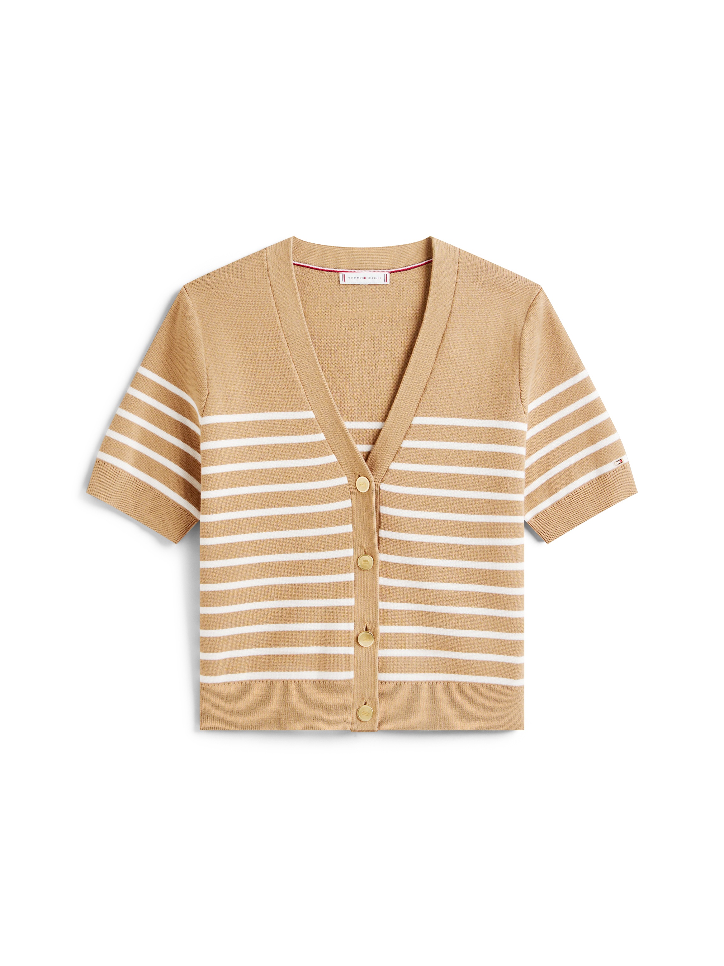 Tommy Hilfiger Strickjacke »CO JERSEY MID GG GOLD BTN CARDI«, mit goldfarbenen Knöpfen