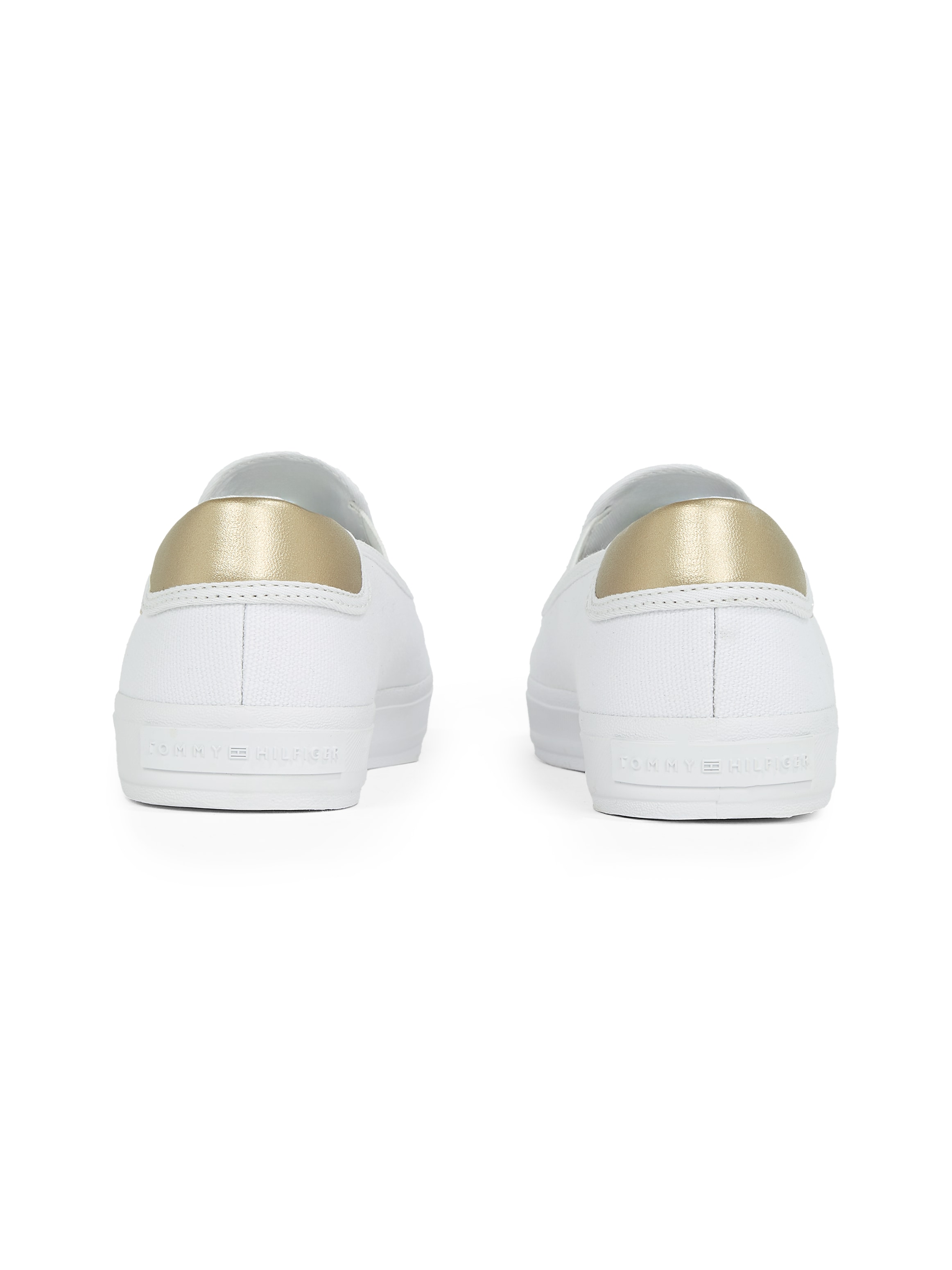 Tommy Hilfiger Slip-On Sneaker »VULC CANVAS SLIP-ON SNEAKER«, Plateau, Freizeitschuh, Halbschuh mit Kontrastbesatz, schmale Form