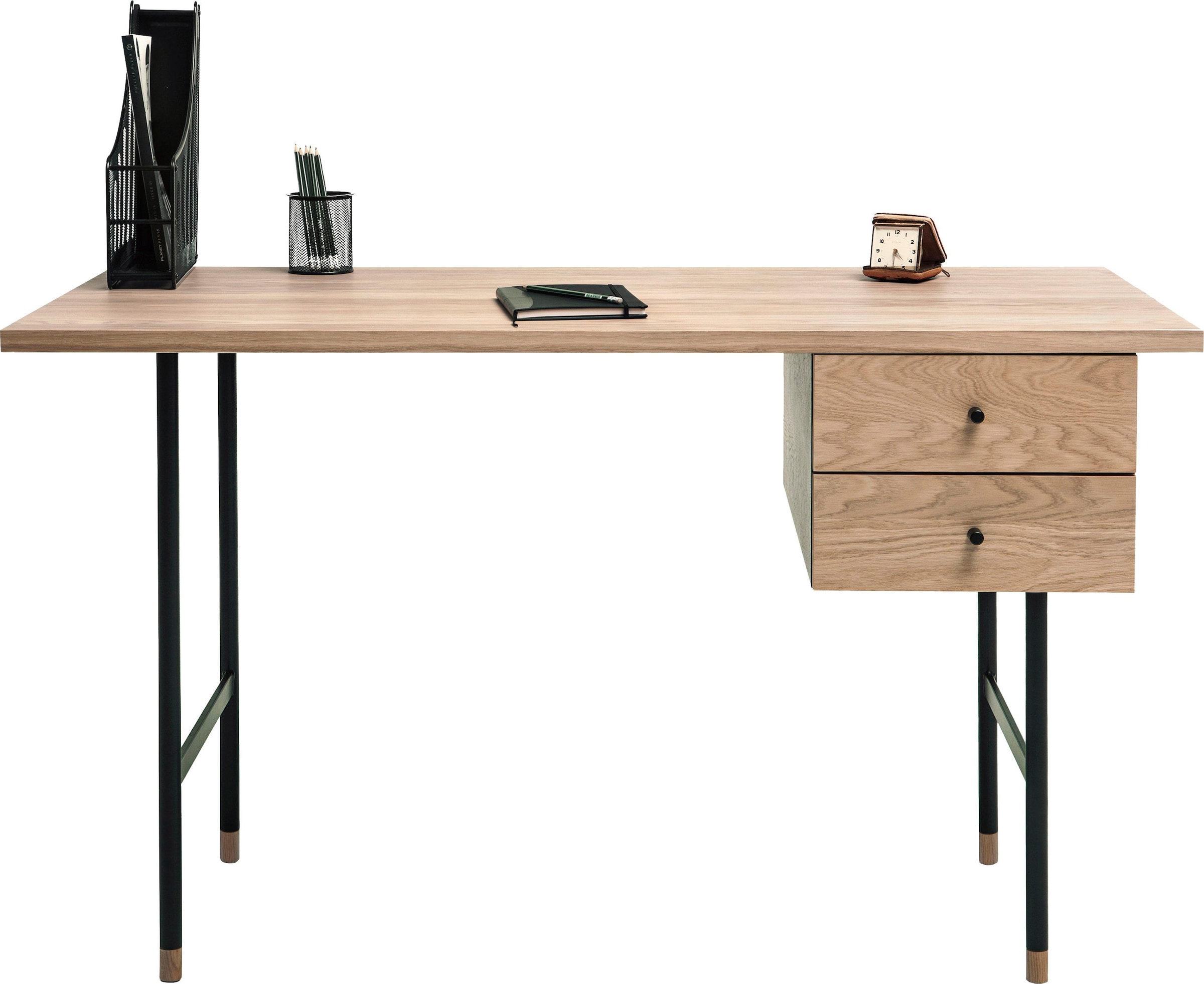 Woodman Schreibtisch »Daniel«, Schubladen mit Soft-Close-Funktion, Beine aus Metall