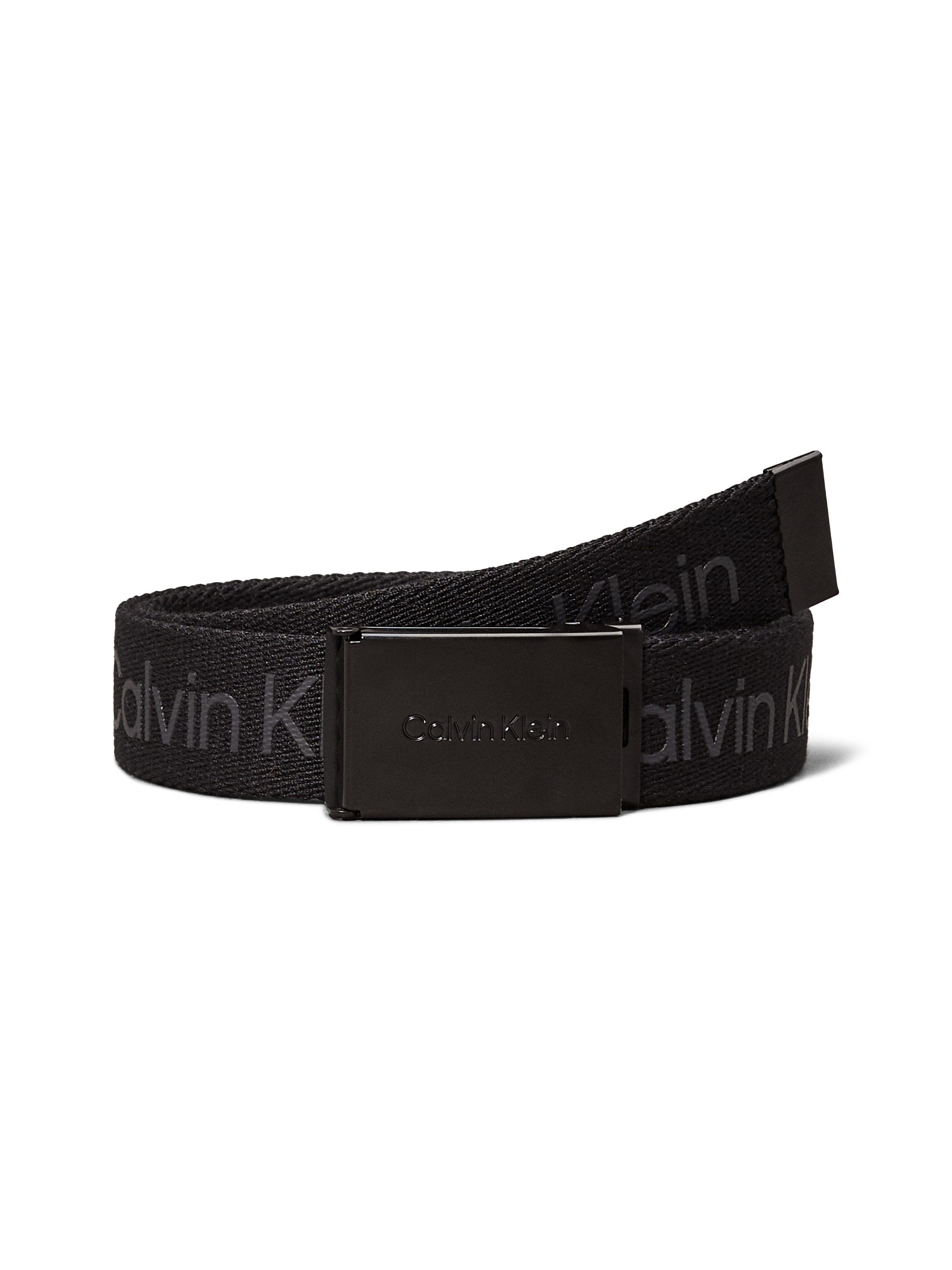 Calvin Klein Jeans Synthetikgürtel »CALVIN LOGO CANVAS BELT«, Logodrucke, Koppelschließe