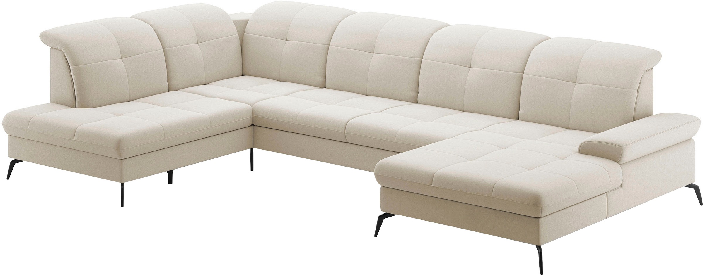 sit&more Wohnlandschaft »Amica, U-Form, inkl. Sitztiefenverstellung und Armteilverstellung«, wahlweise mit Kopfteilverstellung, Bettfunktion und Bettkasten