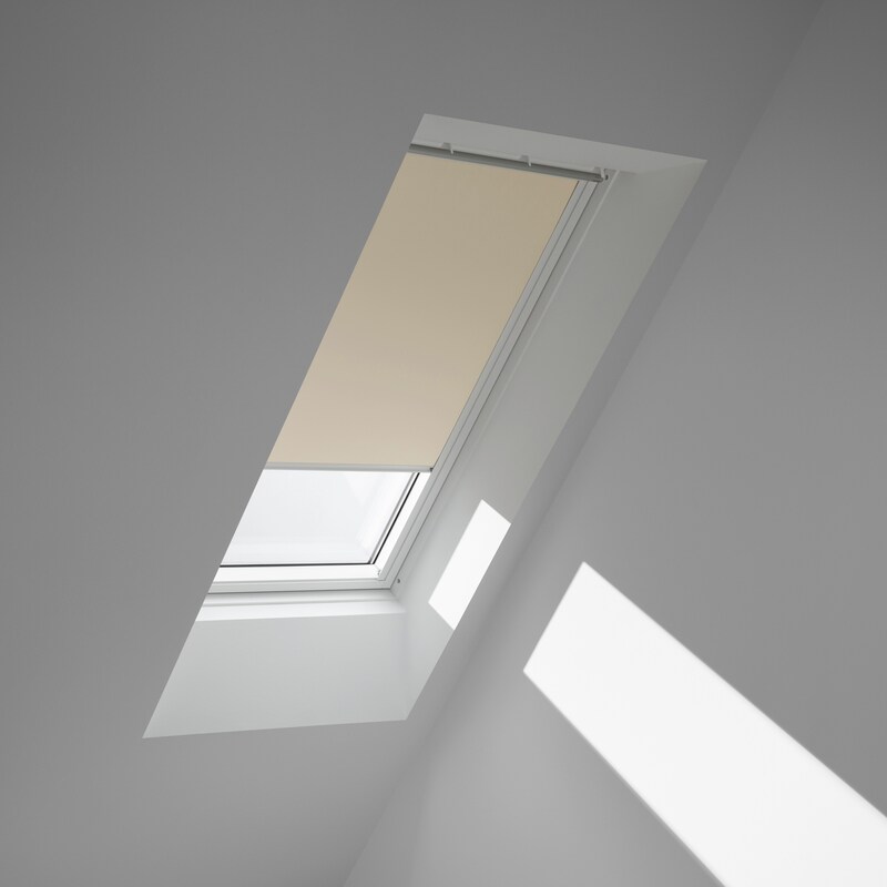 VELUX Verdunklungsrollo »DKL PK04 1085SWL« verdunkelnd Verdunkelung ohne Bohren in Führungsschienen weiße Führungsschienen & Griffleiste Hellbeige...