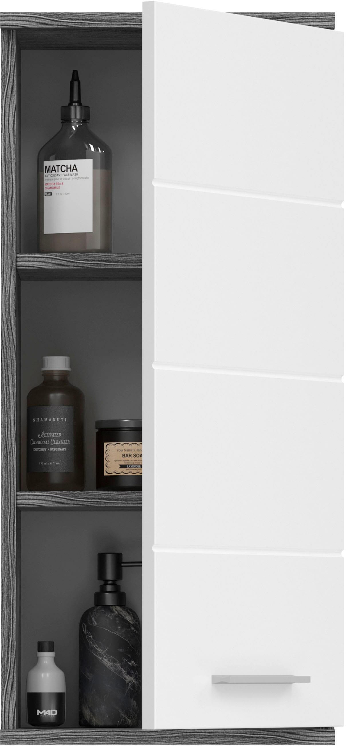 welltime Hängeschrank »LUCCA, TOPSELLER!, Breite 35cm, 1 Tür (TA wechselbar), 2 Einlegeböden«, Badmöbel, Badschrank, Schrank, Wandschrank, Bad, Badezimmer