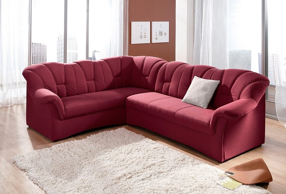 Ecksofa »Papenburg B/T/H: 242/190/84 cm L-Form«, wahlweise mit Bettfunktion, Langer...