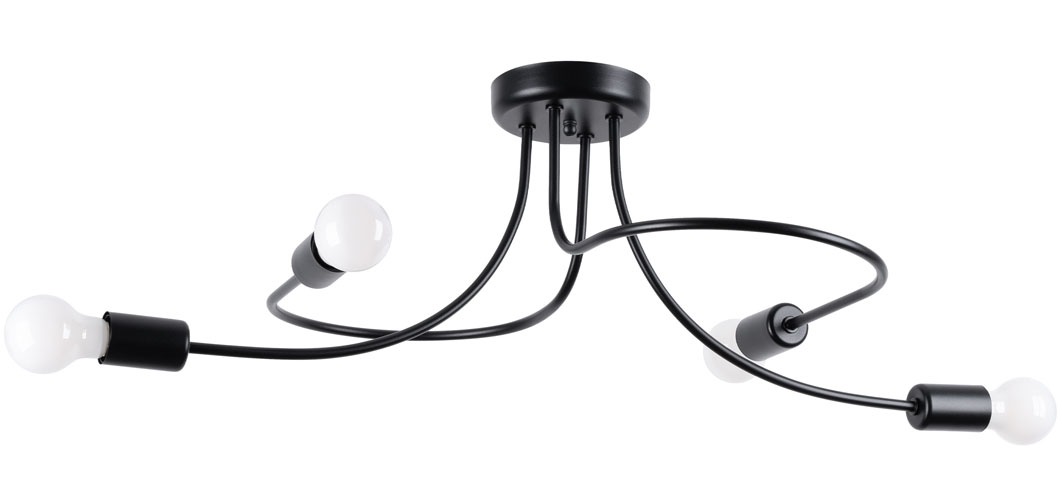 SOLLUX lighting Deckenleuchte »Kronleuchter LEVAR schwarz«, 4 flammig, Leuc günstig online kaufen