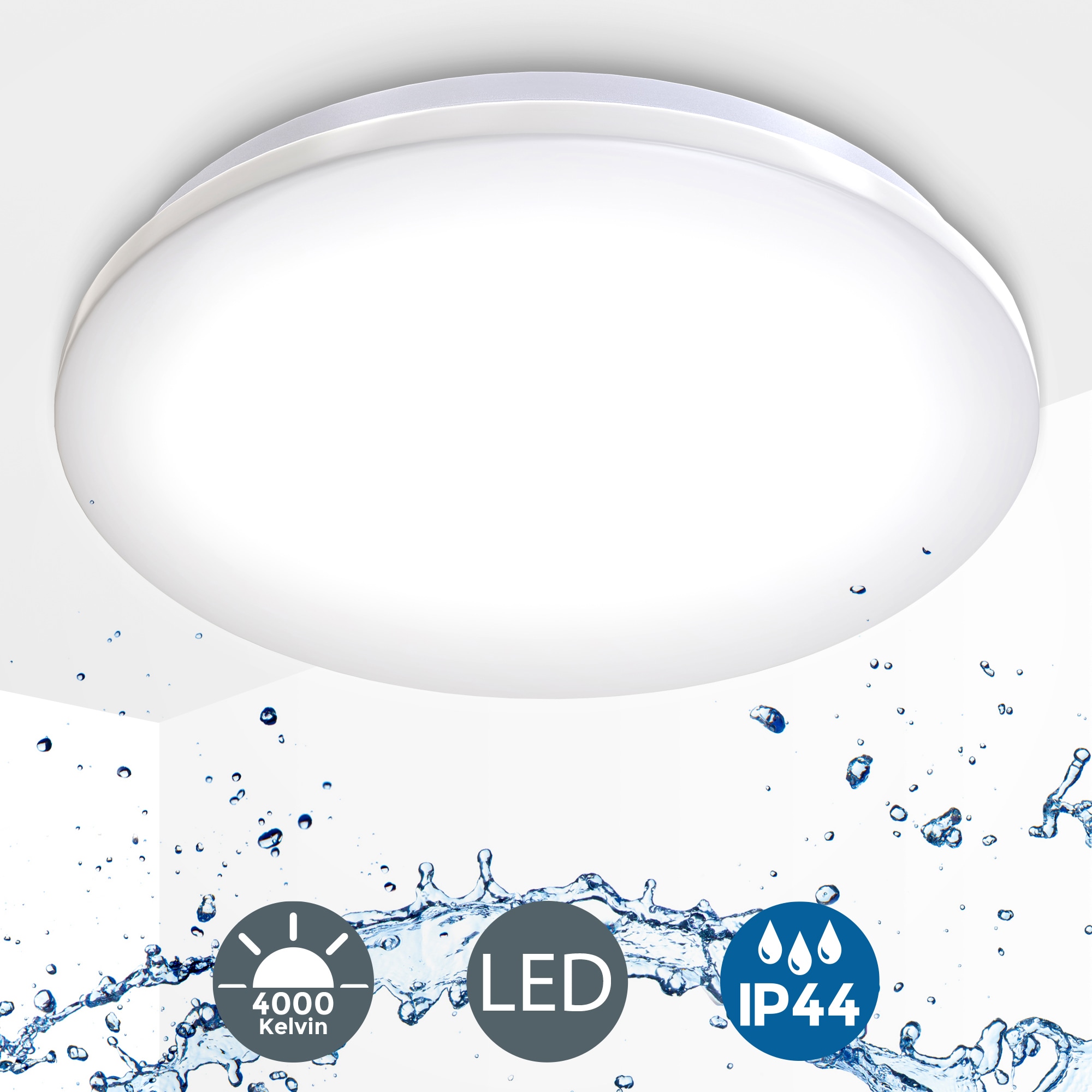 LED Deckenlampe, 1200lm weiß 4000K, LED Rechnung B.K.Licht Bad, flach, 12 Watt inkl. flammig-flammig, 1 Deckenleuchte, bestellen auf Modul