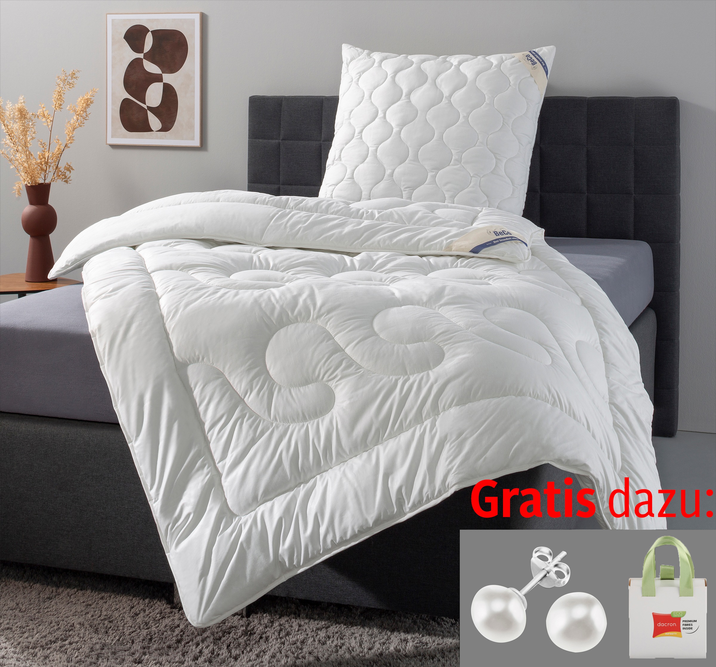 Beco Kunstfaserbettdecke »Aerelle™ Blue "Gold" NEUHEIT Bettdecke mit Gratis günstig online kaufen