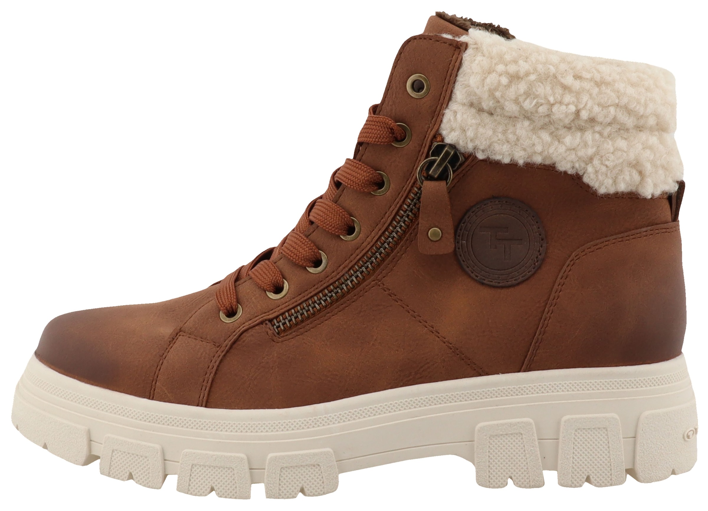 TOM TAILOR Winterboots  Plateauboots, Winterboots mit Kunstfellkragen