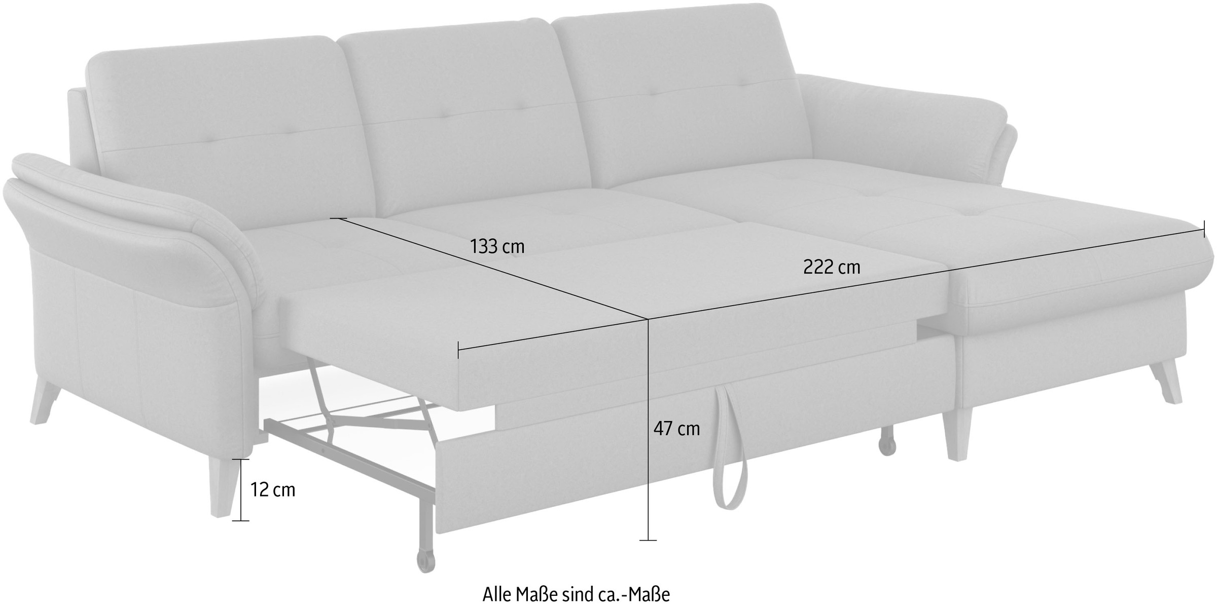 sit&more Ecksofa »Göteborg«, Sitztiefenverstellung und Federkern, wahlweise mit Bettfunktion