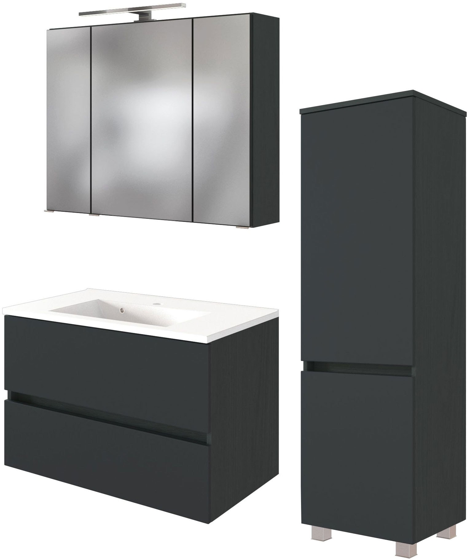 welltime Badmöbel-Set »Welltime Möbel Baabe Waschtisch-Set 3tlg. oder 5tlg. günstig online kaufen